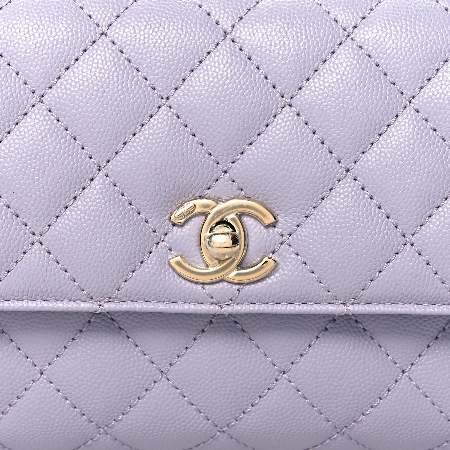 Caviar Quilted Mini Coco Handle Flap Light Purple