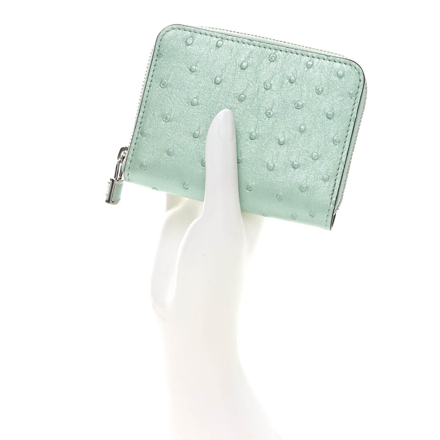 Ostrich Zippy Coin Purse Candy Green