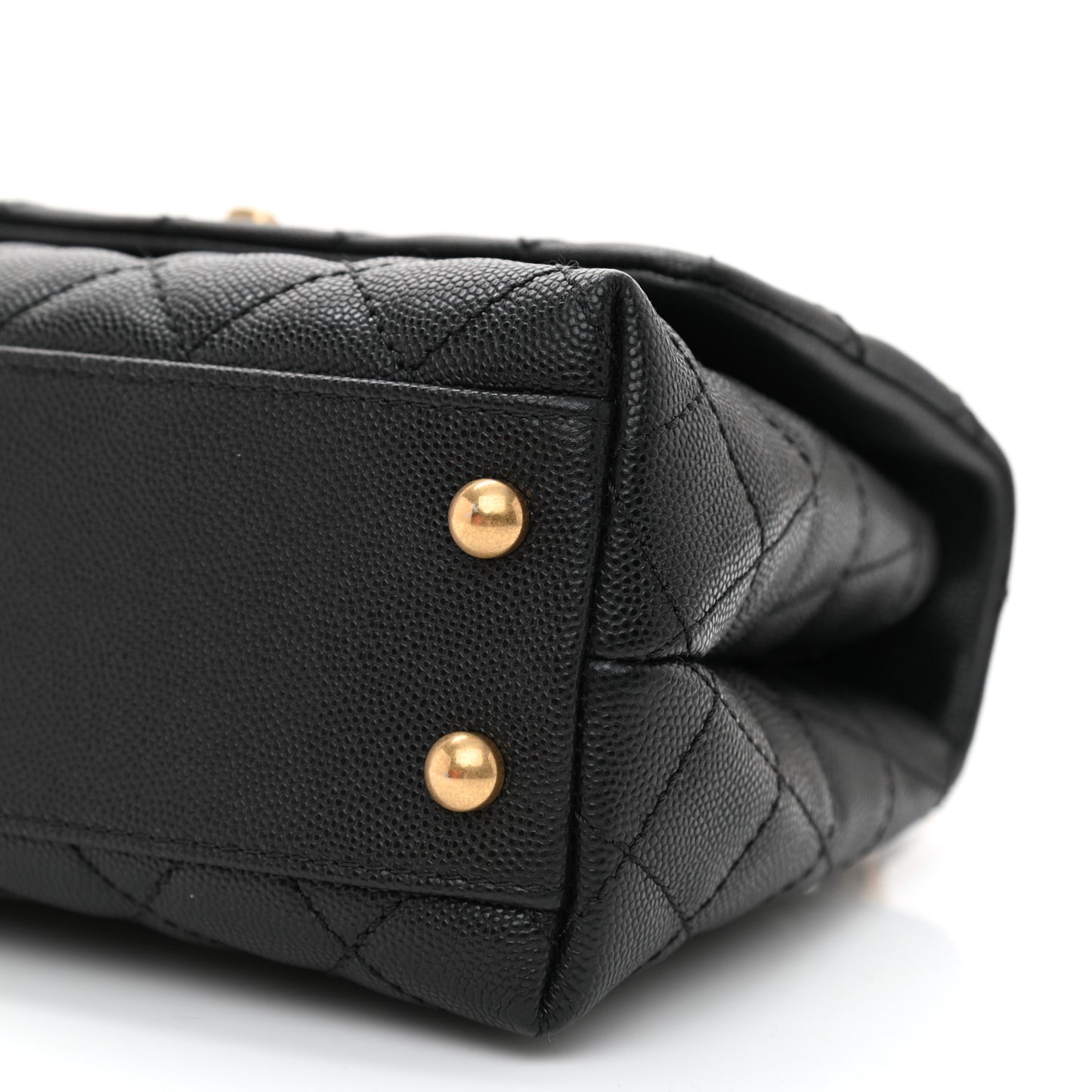 Caviar Quilted Mini Coco Handle Flap Black