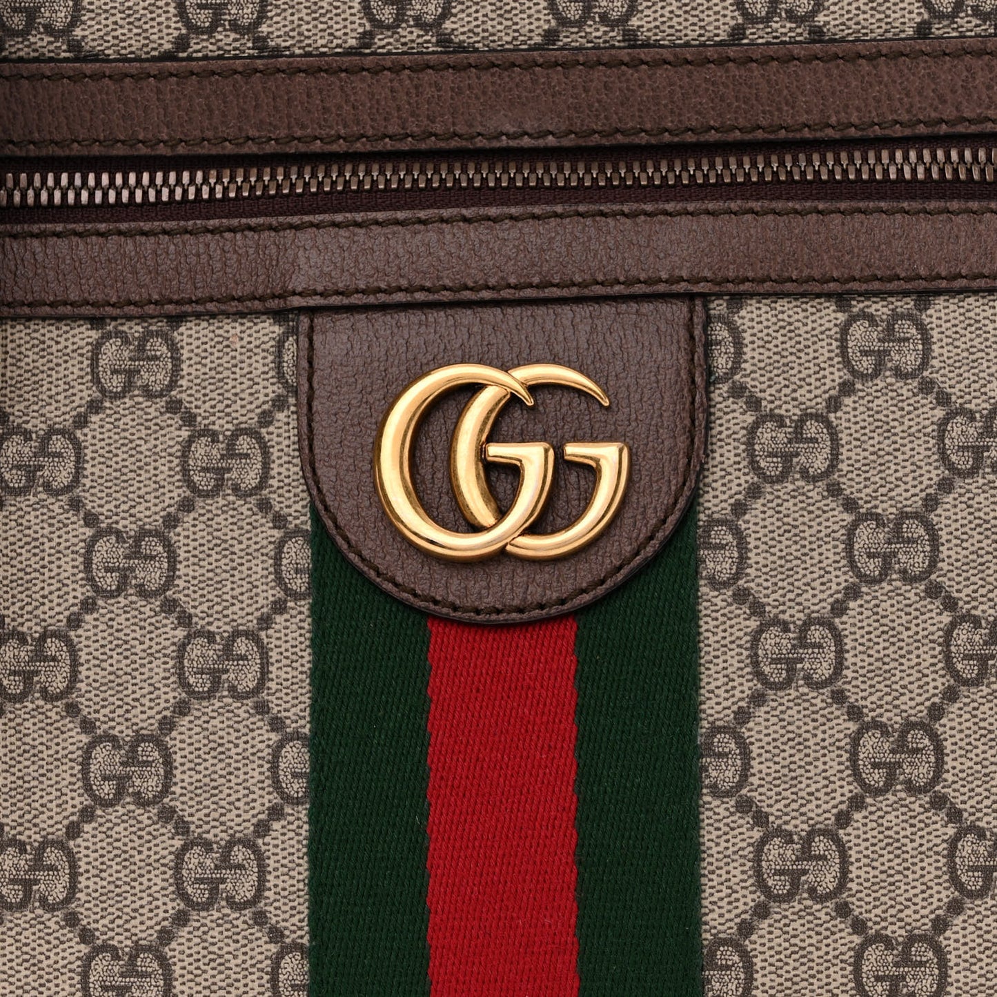GG Supreme Monogram Web Small Ophidia Messenger Bag Brown
