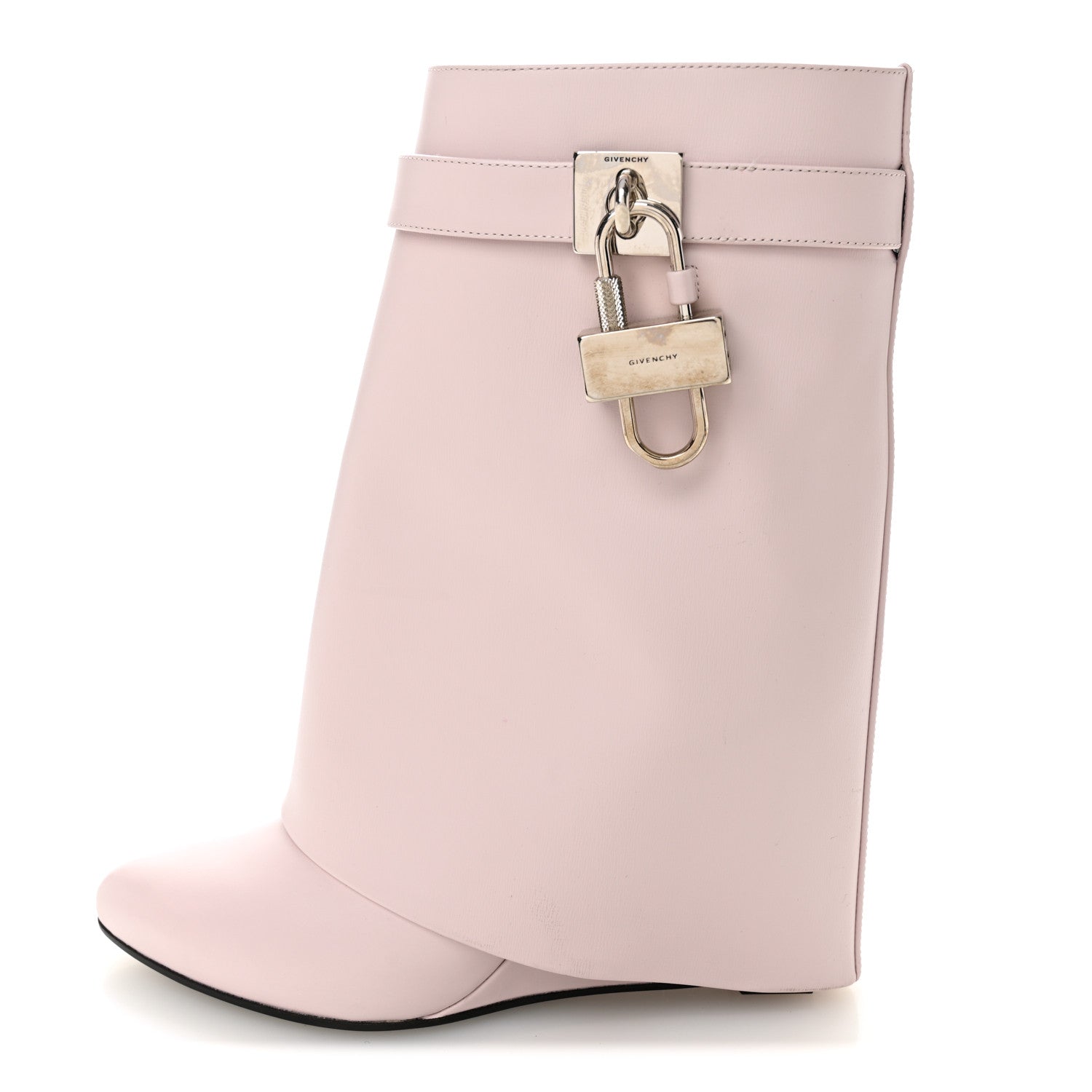 Givenchy Calfskin Shark Lock Ankle Boots 38.5 Light Pink 1813347