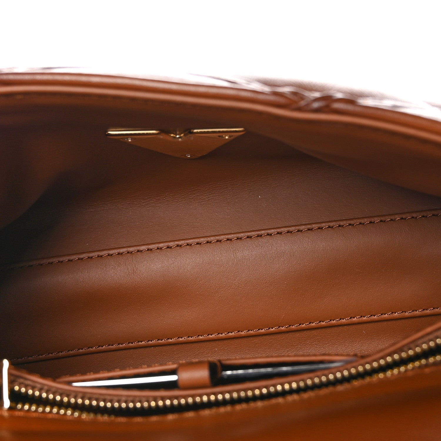 Louis Vuitton Lambskin Malletage Top Handle GO-14 MM Tan 6 of 9