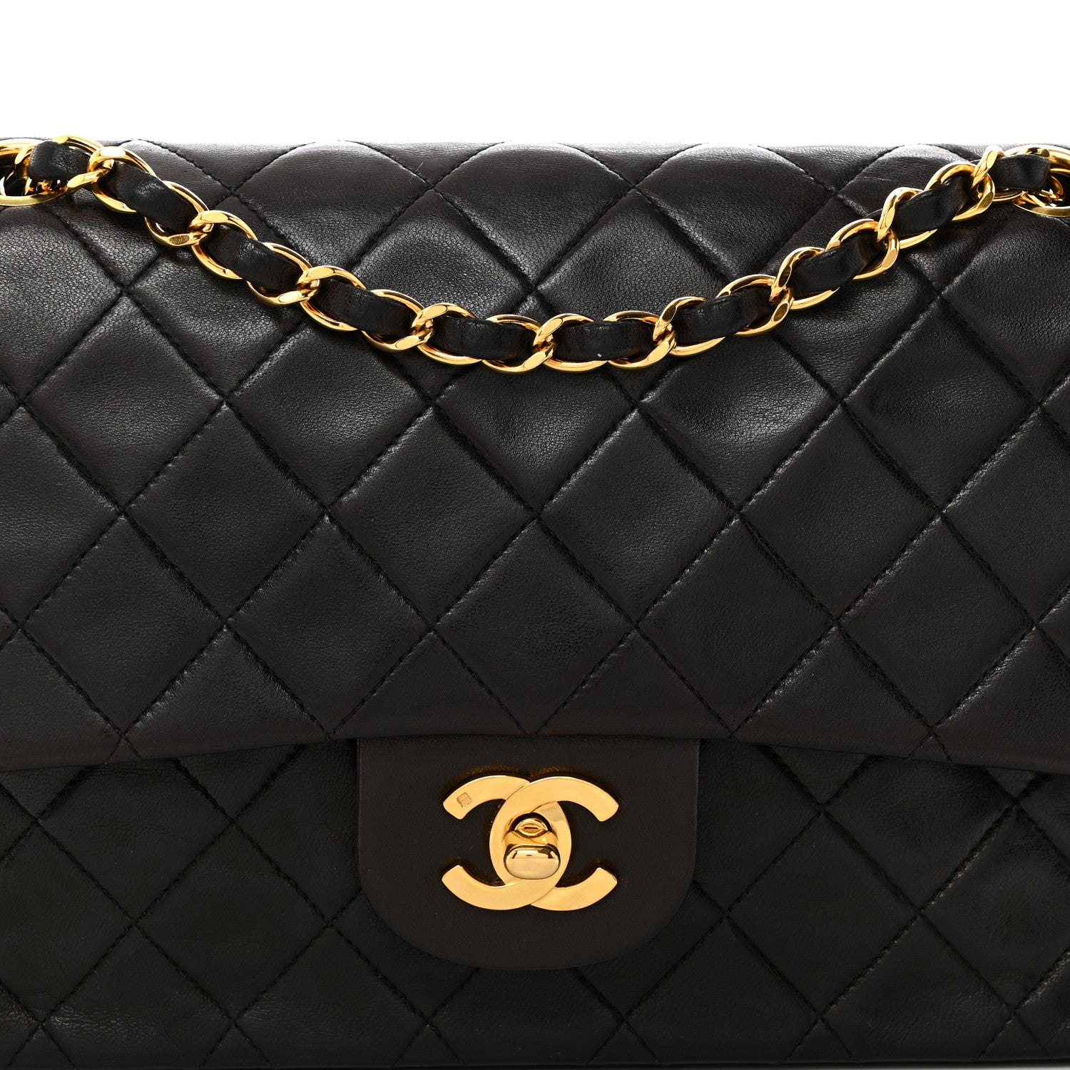 Chanel Lambskin Quilted Medium Double Flap Dark Brown 8 of 10
