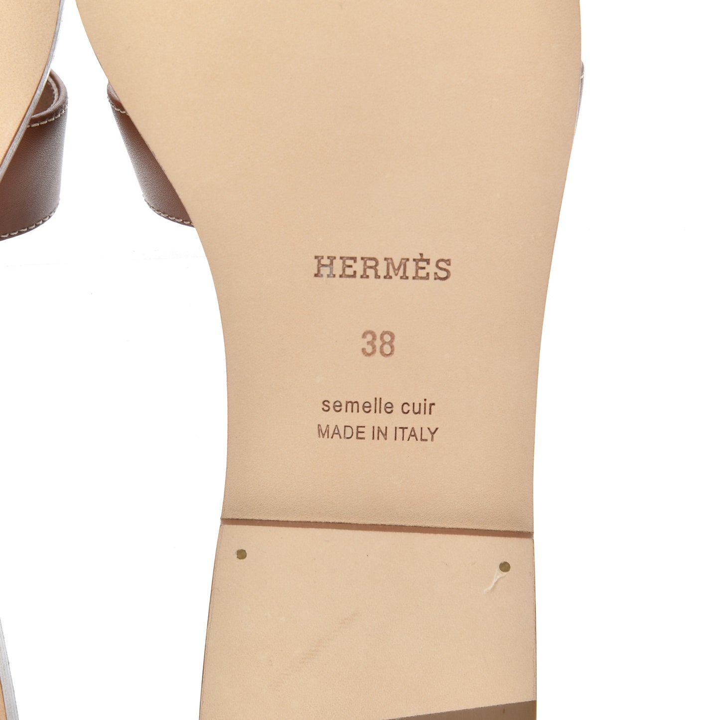 Box Calfskin Oran Sandals 38 Gold