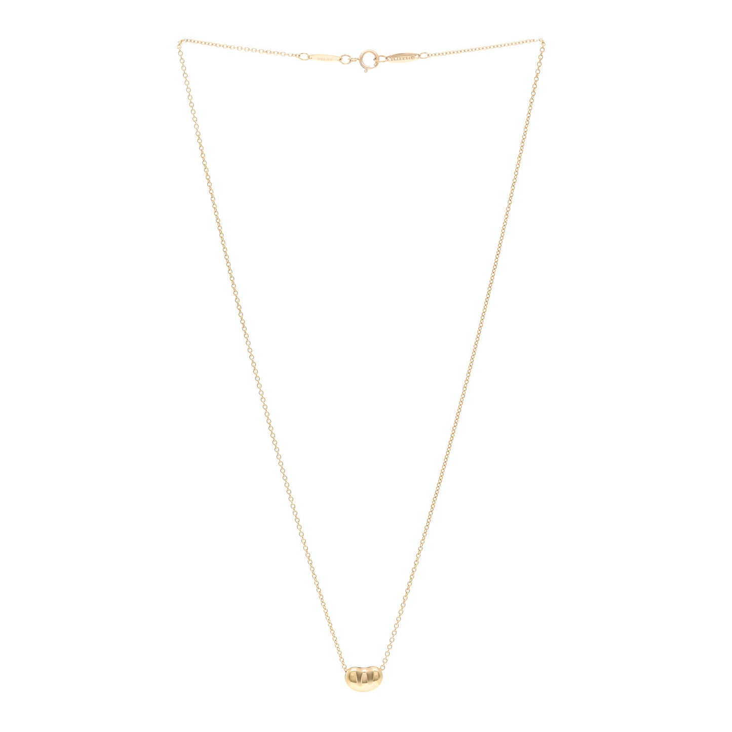 18K Yellow Gold 9mm Elsa Peretti Bean Pendant Necklace