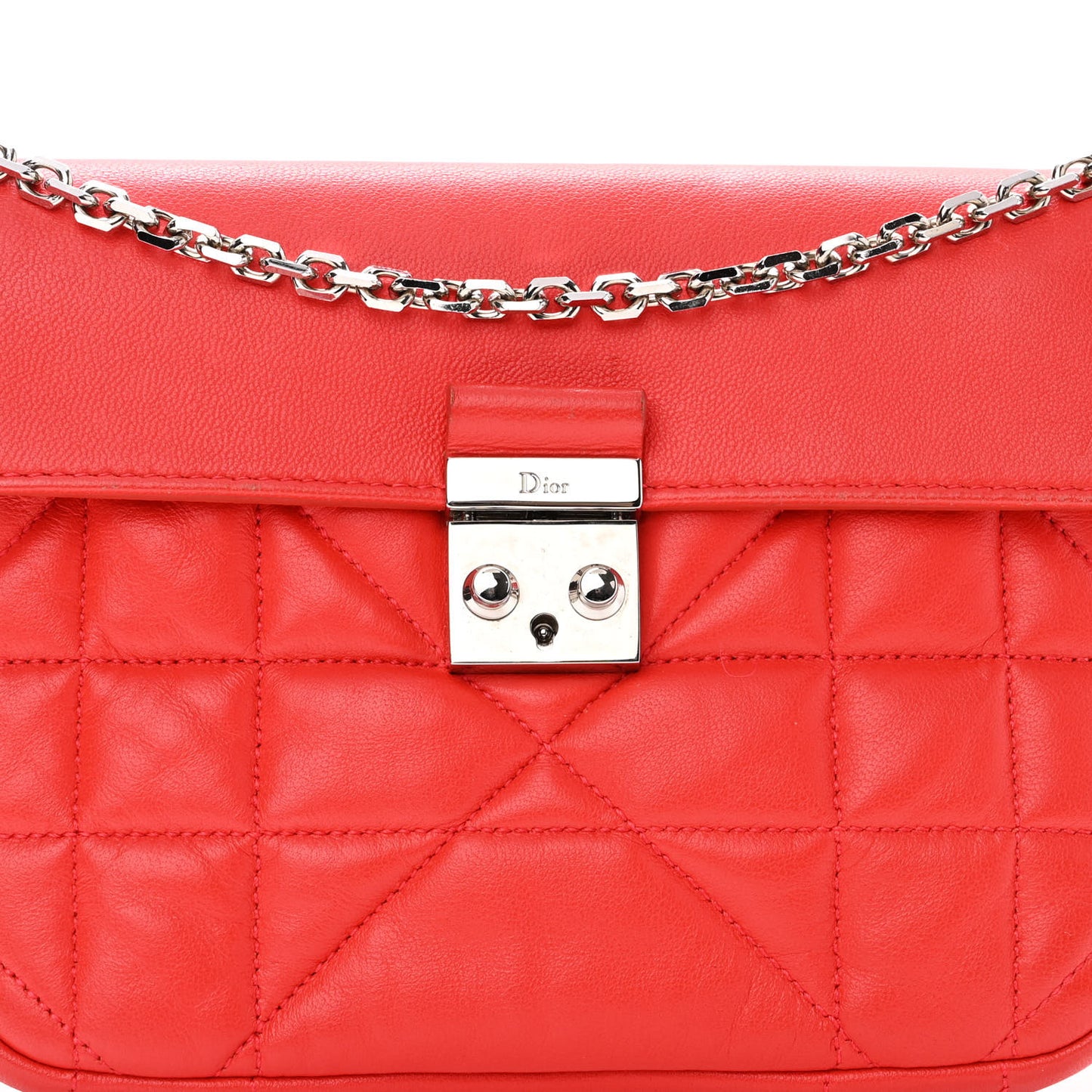 Lambskin Miss Dior Promenade Pouch Red