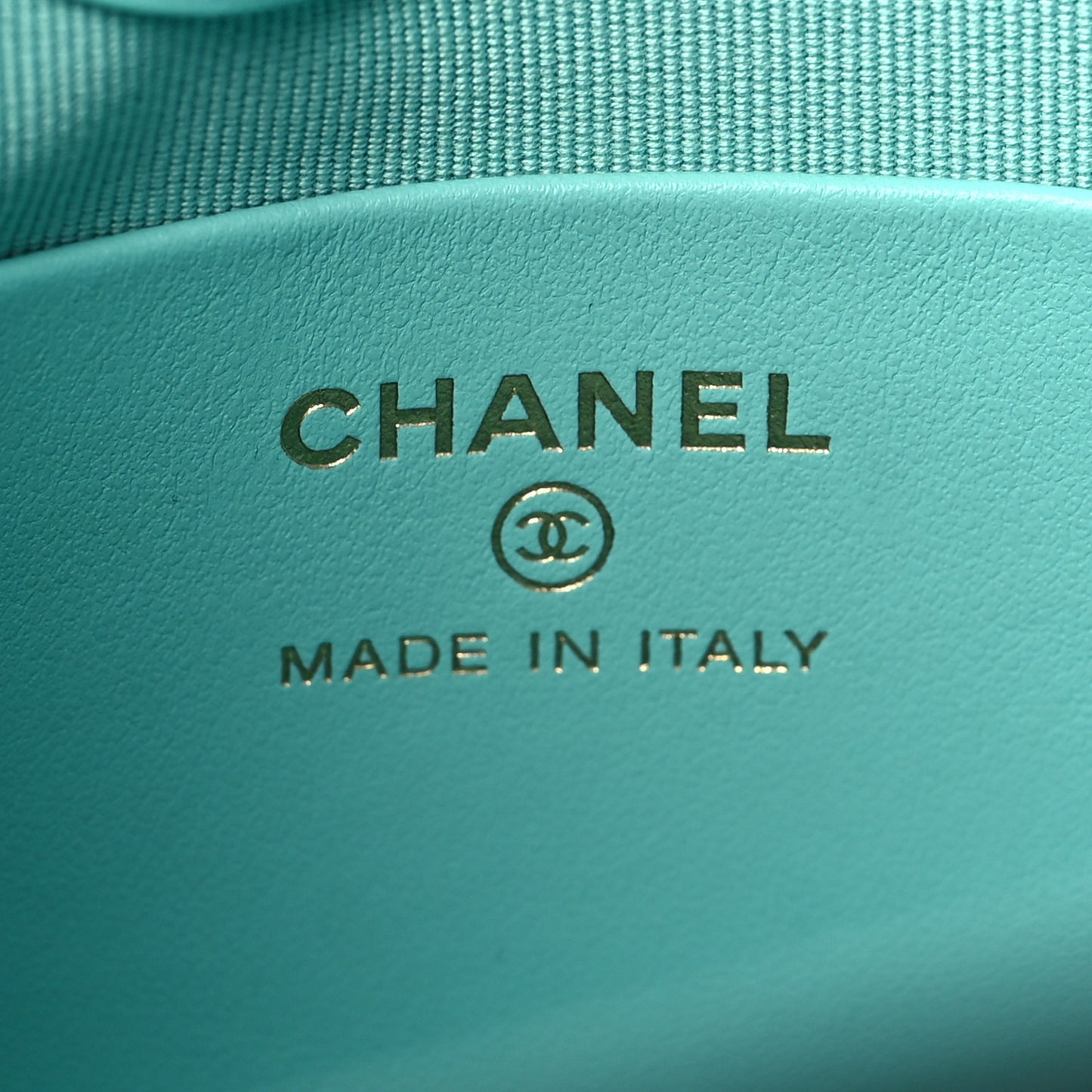Shiny Crumpled Calfskin Quilted Nano 31 Shopping Bag Turquoise