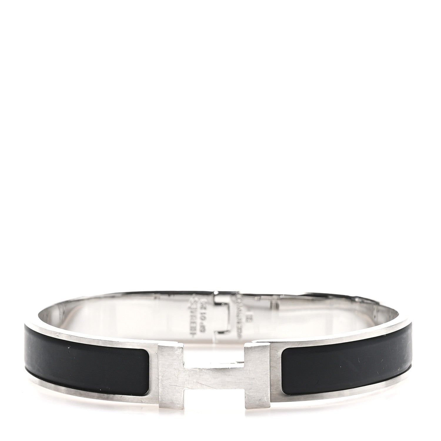 Hermes Matte Enamel Narrow Clic Clac HH Bracelet GM Black 1 of 5