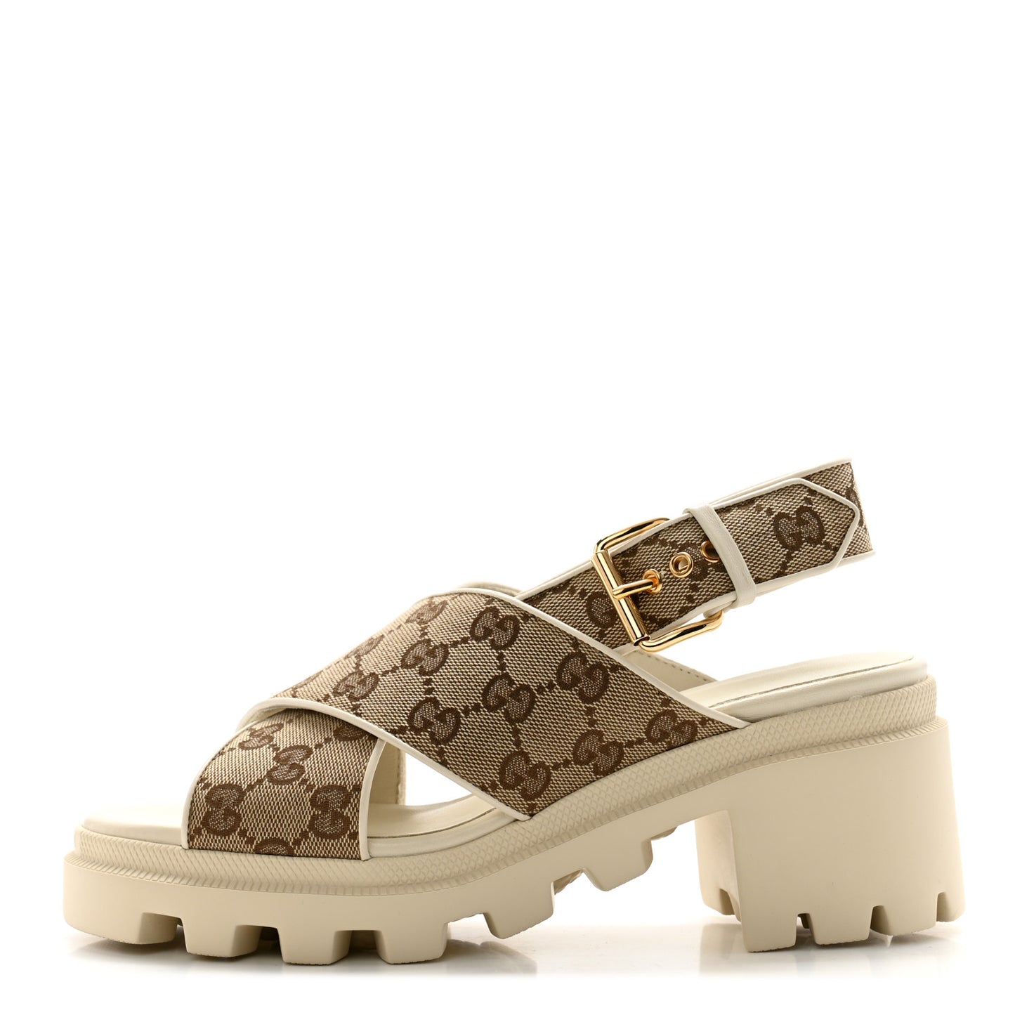 Monogram Granada Kid Trip 40/72mm Lug Sole Sandals 39 Beige Ebony Mystic White