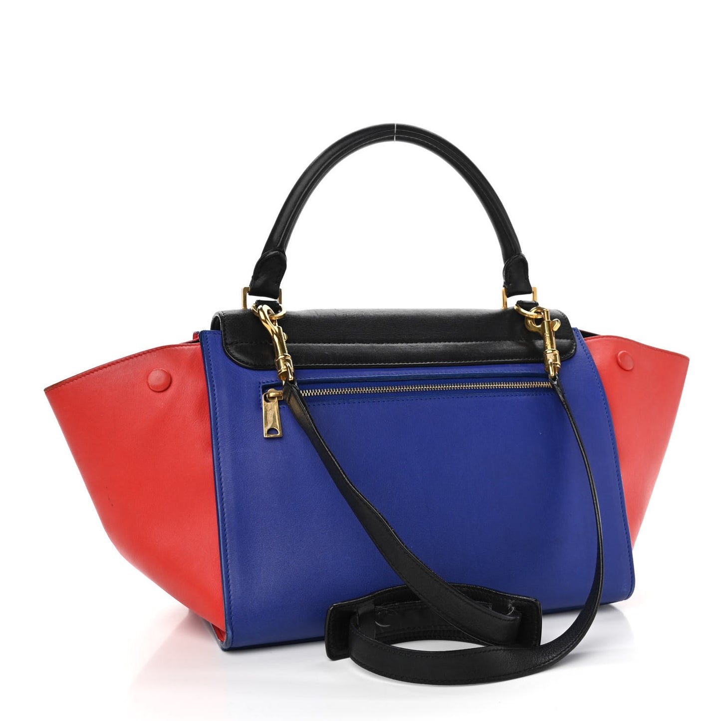 Smooth Calfskin Medium Tri-Color Trapeze Black