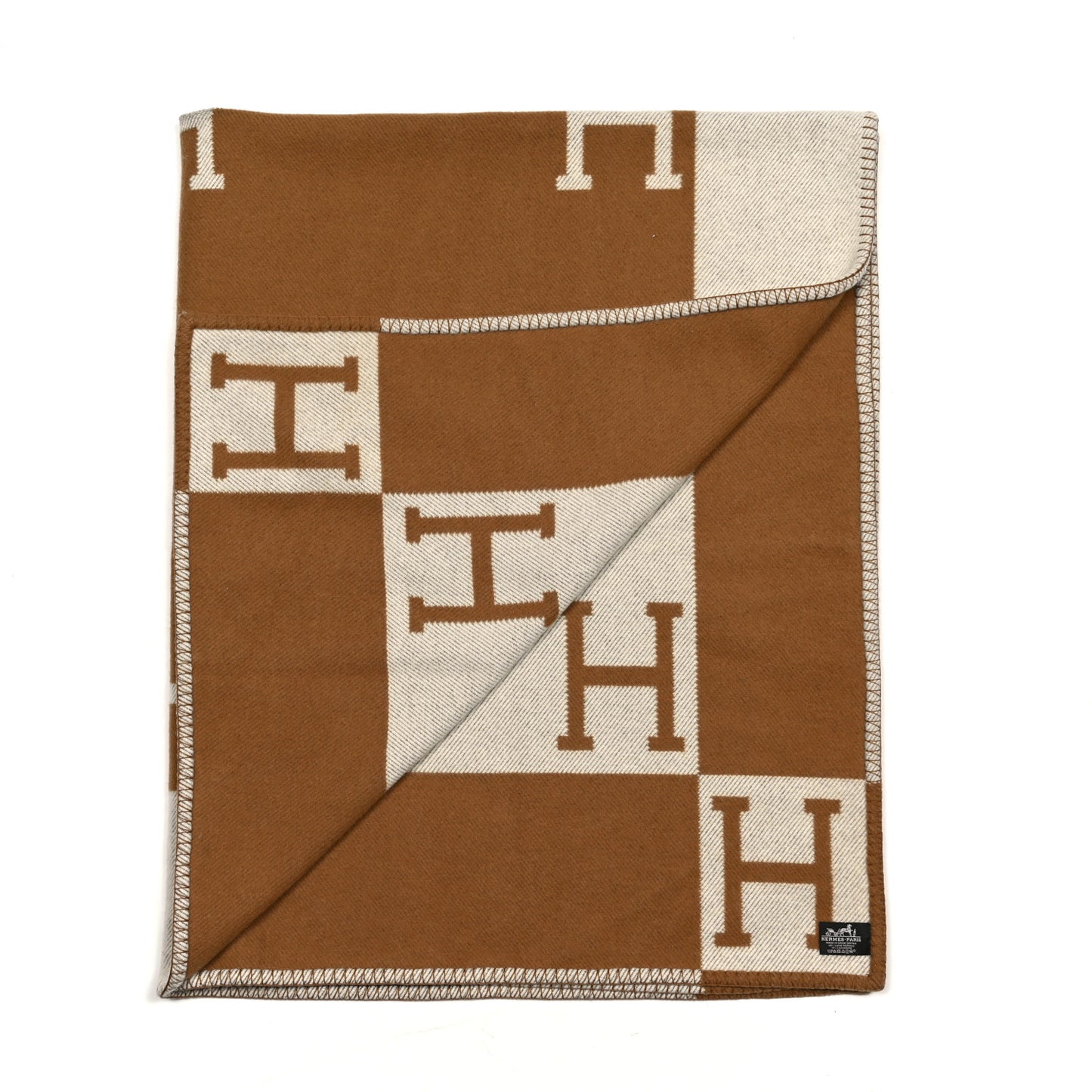 Wool Cashmere Avalon Blanket Ecru Camel