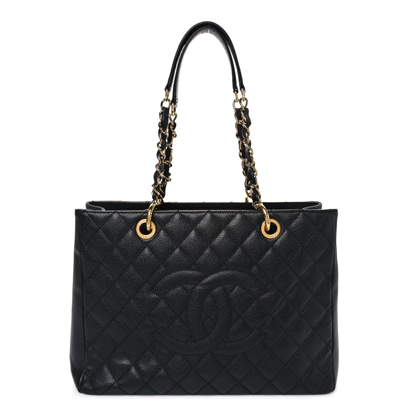 Caviar Quilted Grand Shopping Tote GST Black