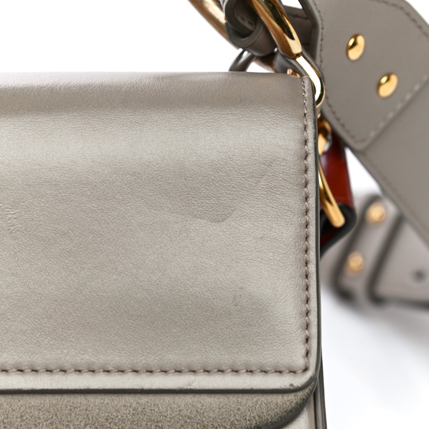 Calfskin Small C Double Carry Motty Grey