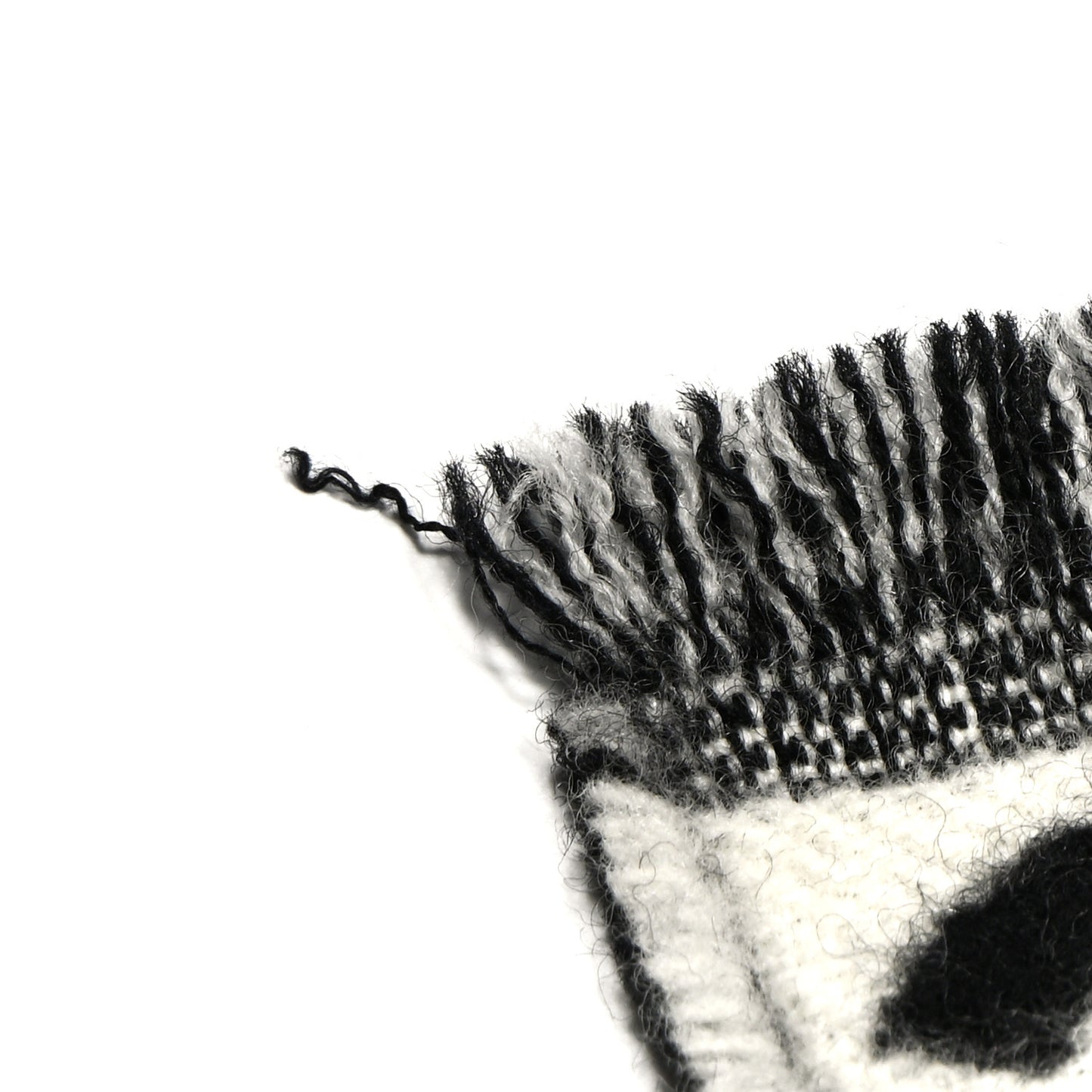 Wool Cashmere CC Scarf Black White