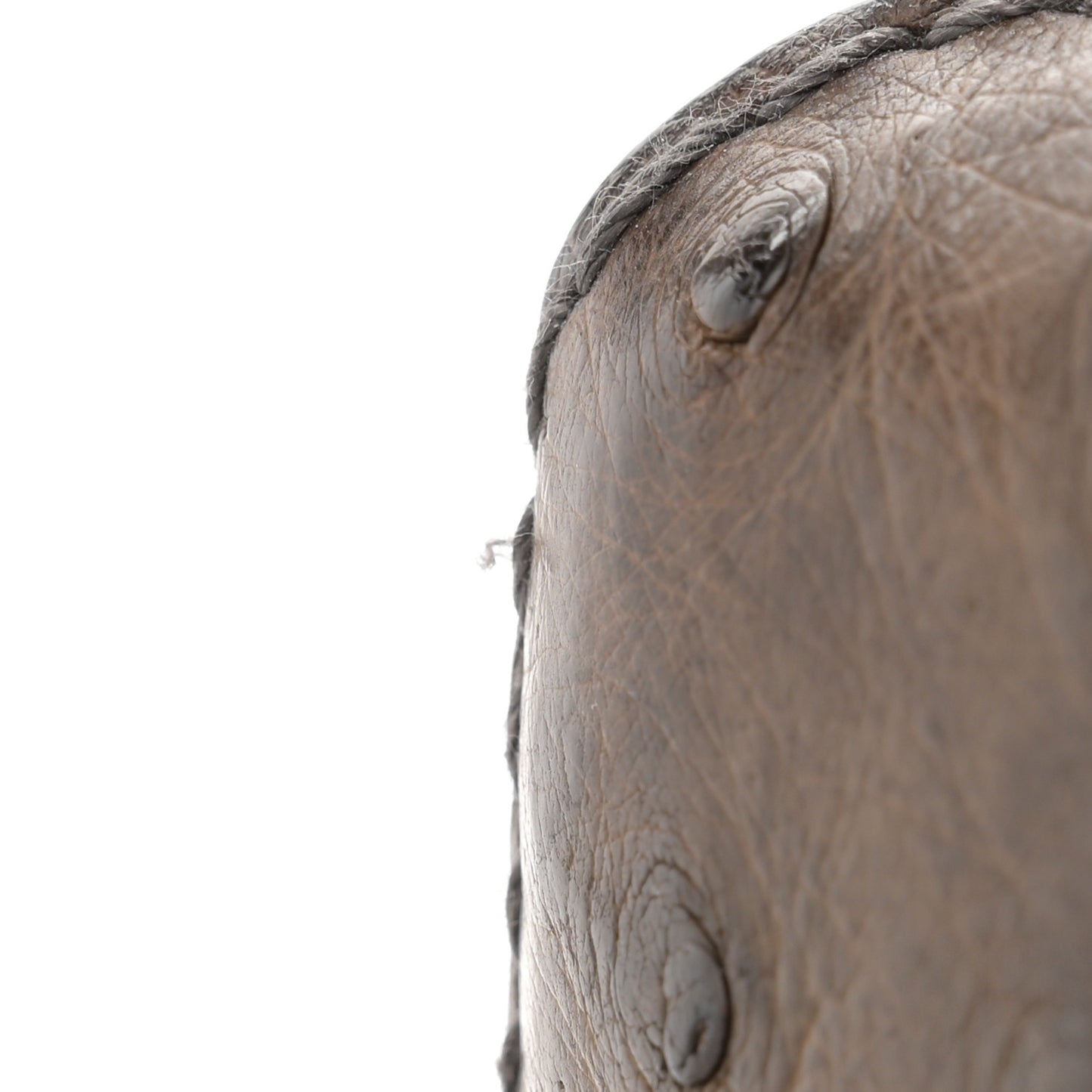 Ostrich Medium New Bamboo Top Handle Bag Dark Brown