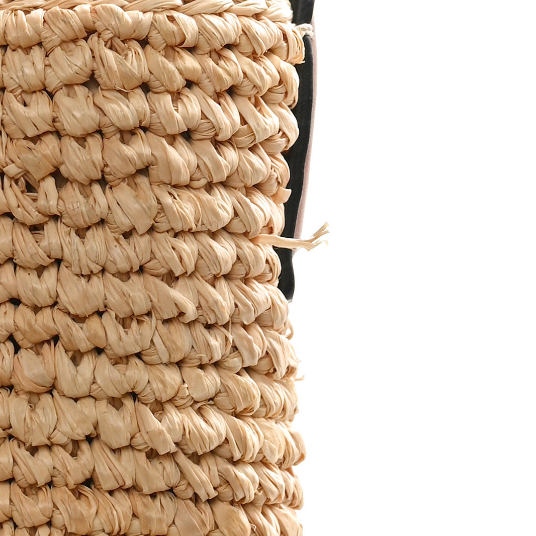 Calfskin Raffia Paulas Ibiza Pochette Bag Natural Tan