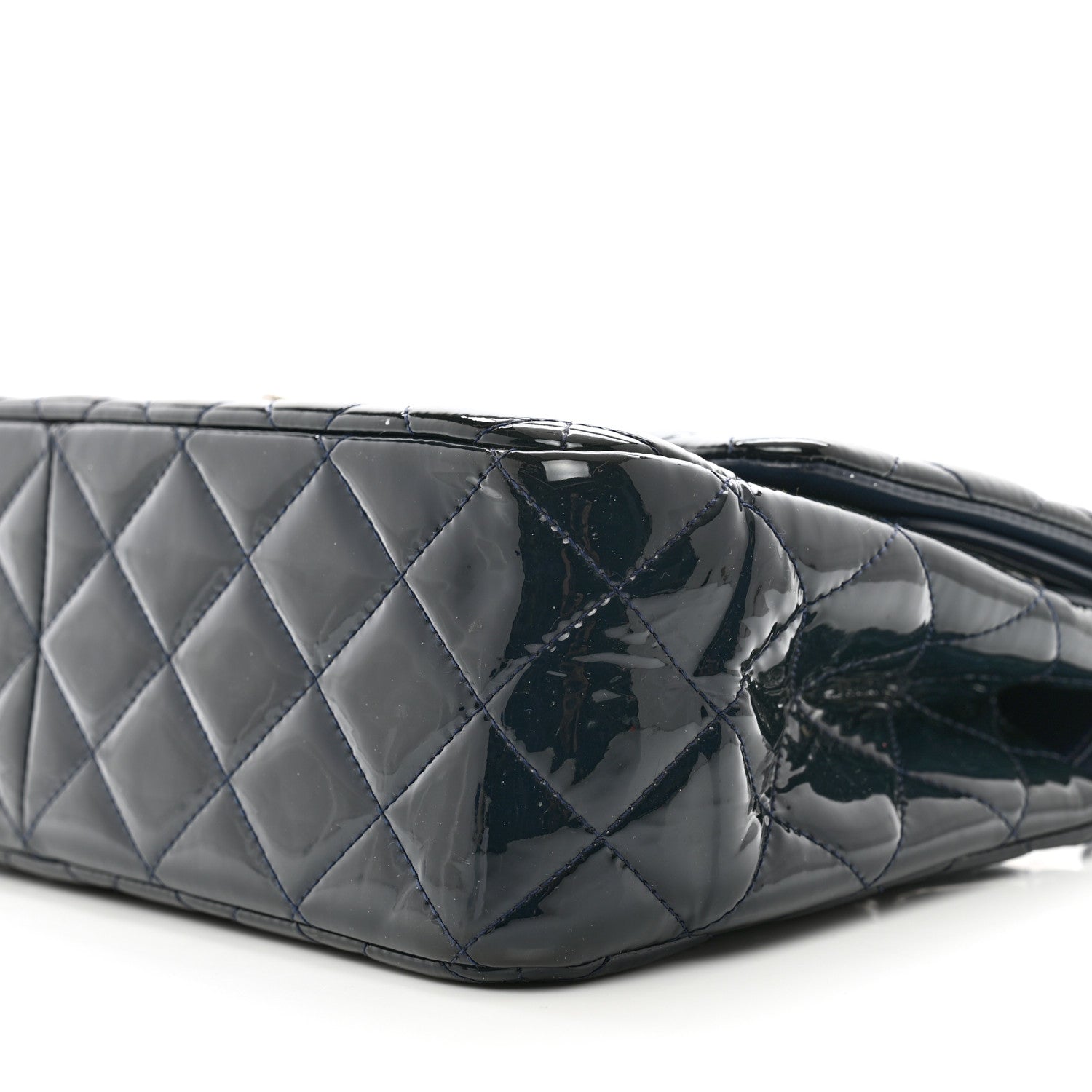 Chanel Patent Quilted Jumbo Double Flap Navy 11 of 11