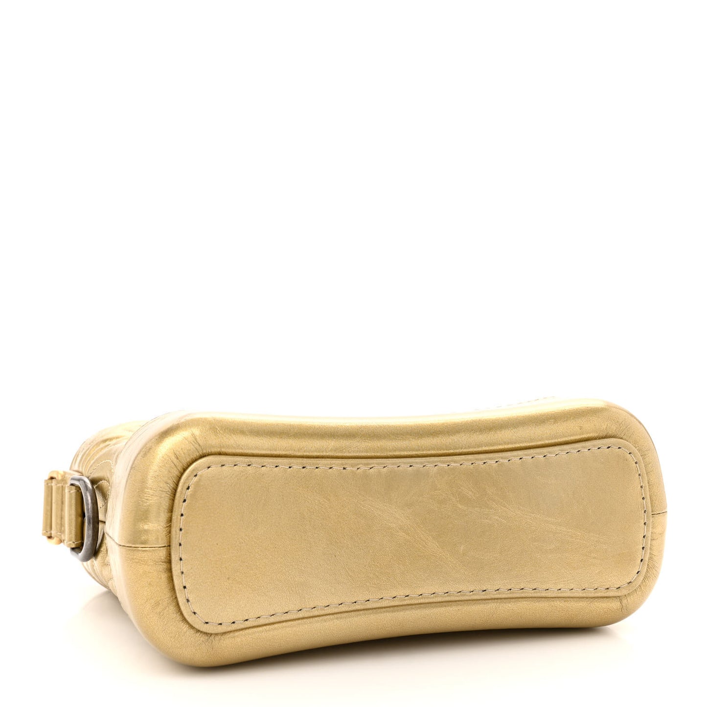 Metallic Aged Calfskin CC Quilted Small Gabrielle Hobo Gold