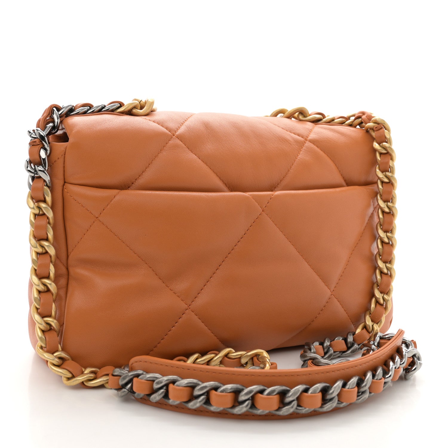 Chanel Lambskin Quilted Medium Chanel 19 Flap Light Brown 3 of 10