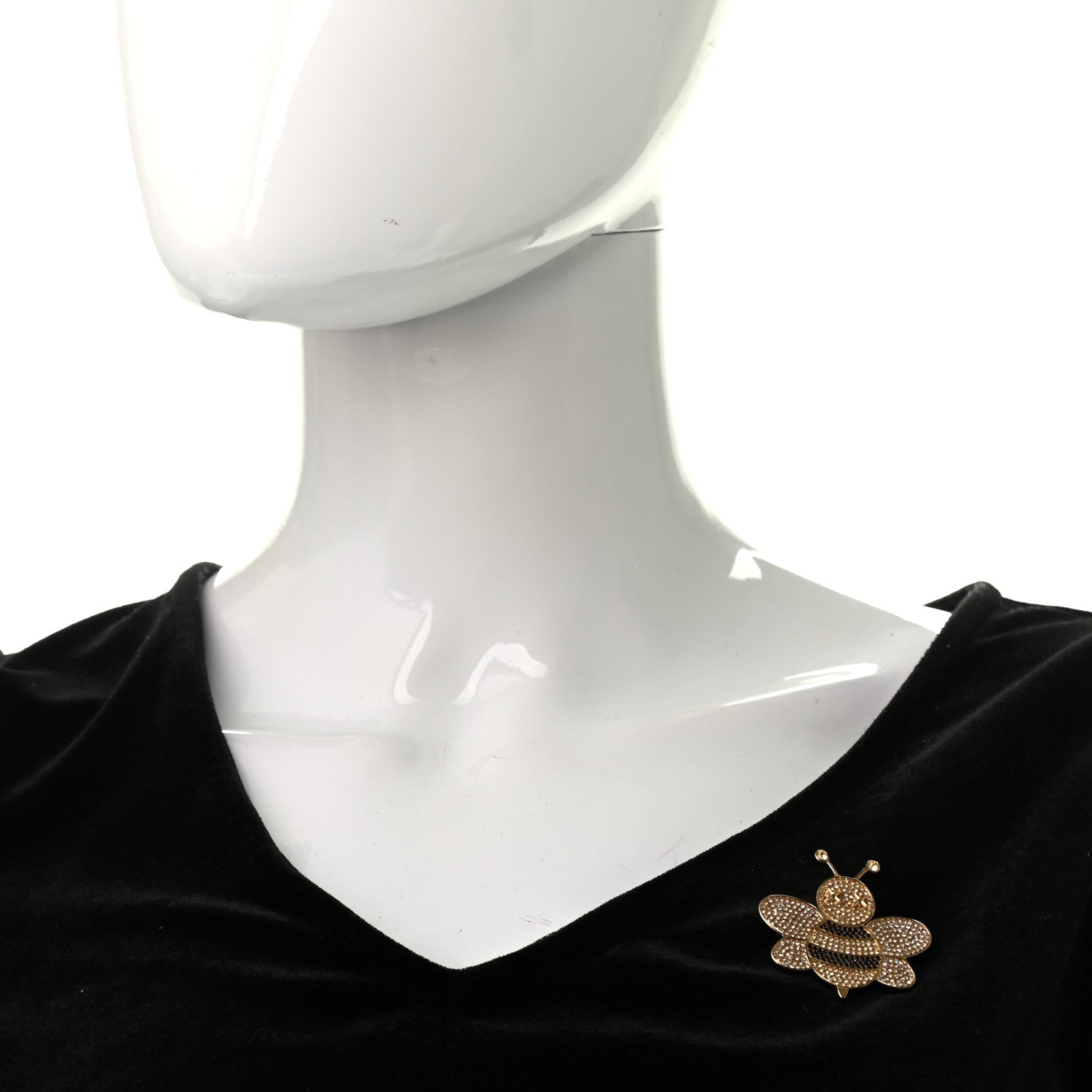 Christian Dior Crystal Bee Kaws Brooch Black White Gold 2 of 4