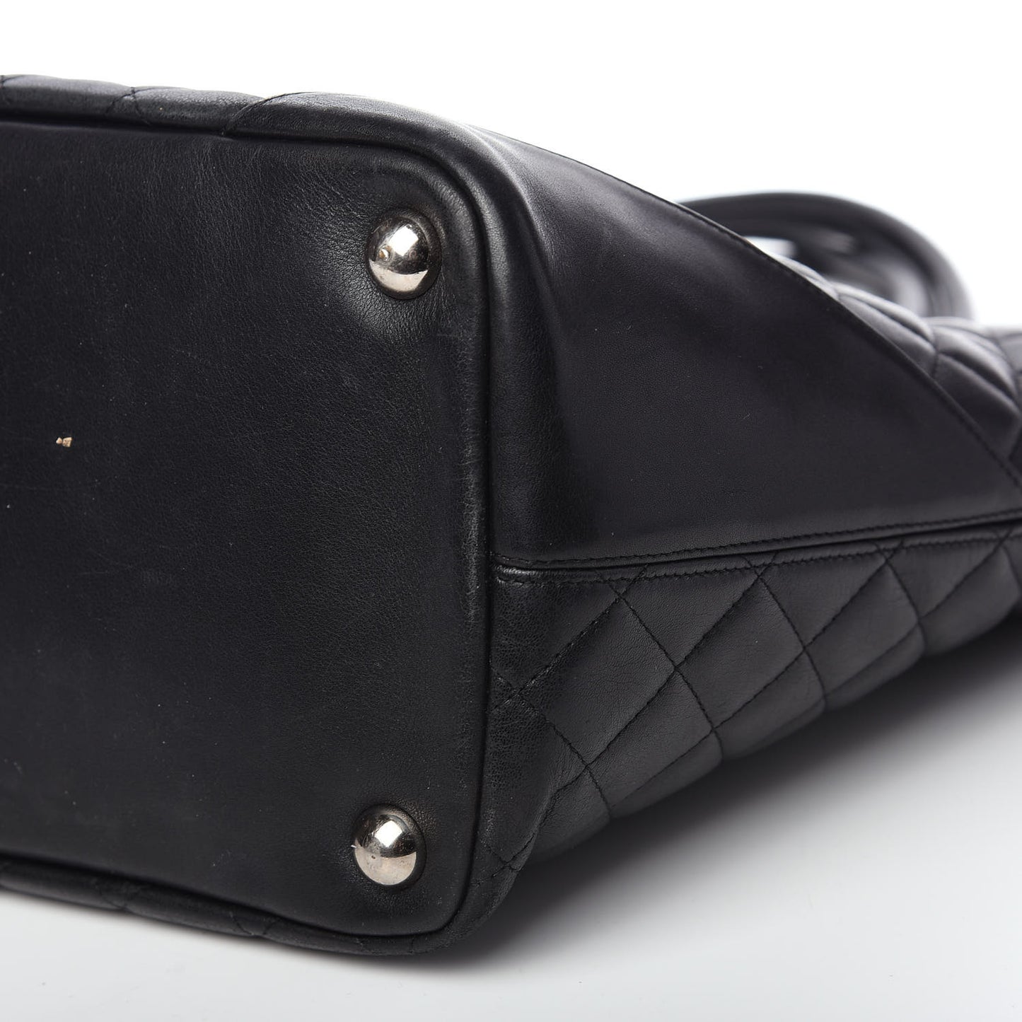 Calfskin Quilted Large Cambon Tote Black