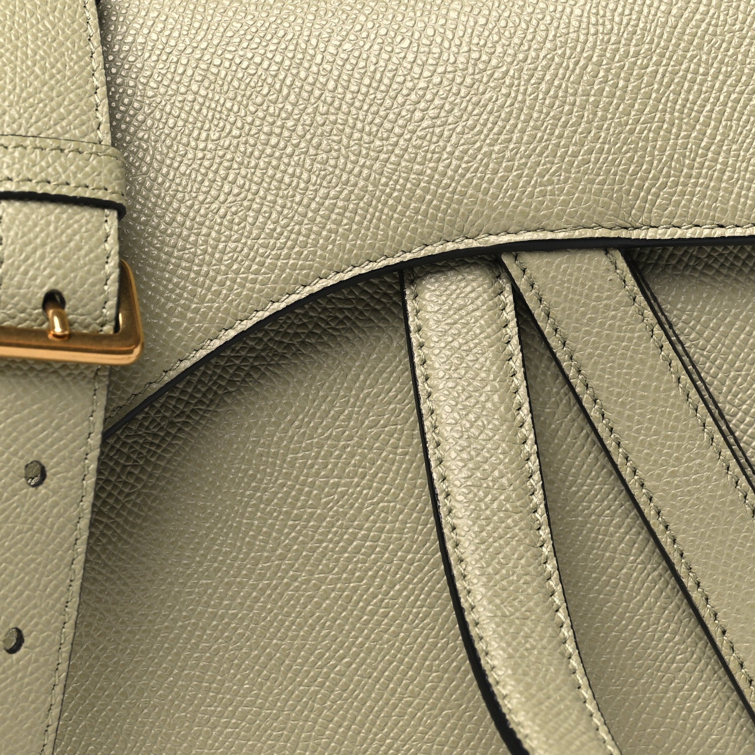 Christian Dior Grained Calfskin Saddle Bag With Strap Sage 8 of 10