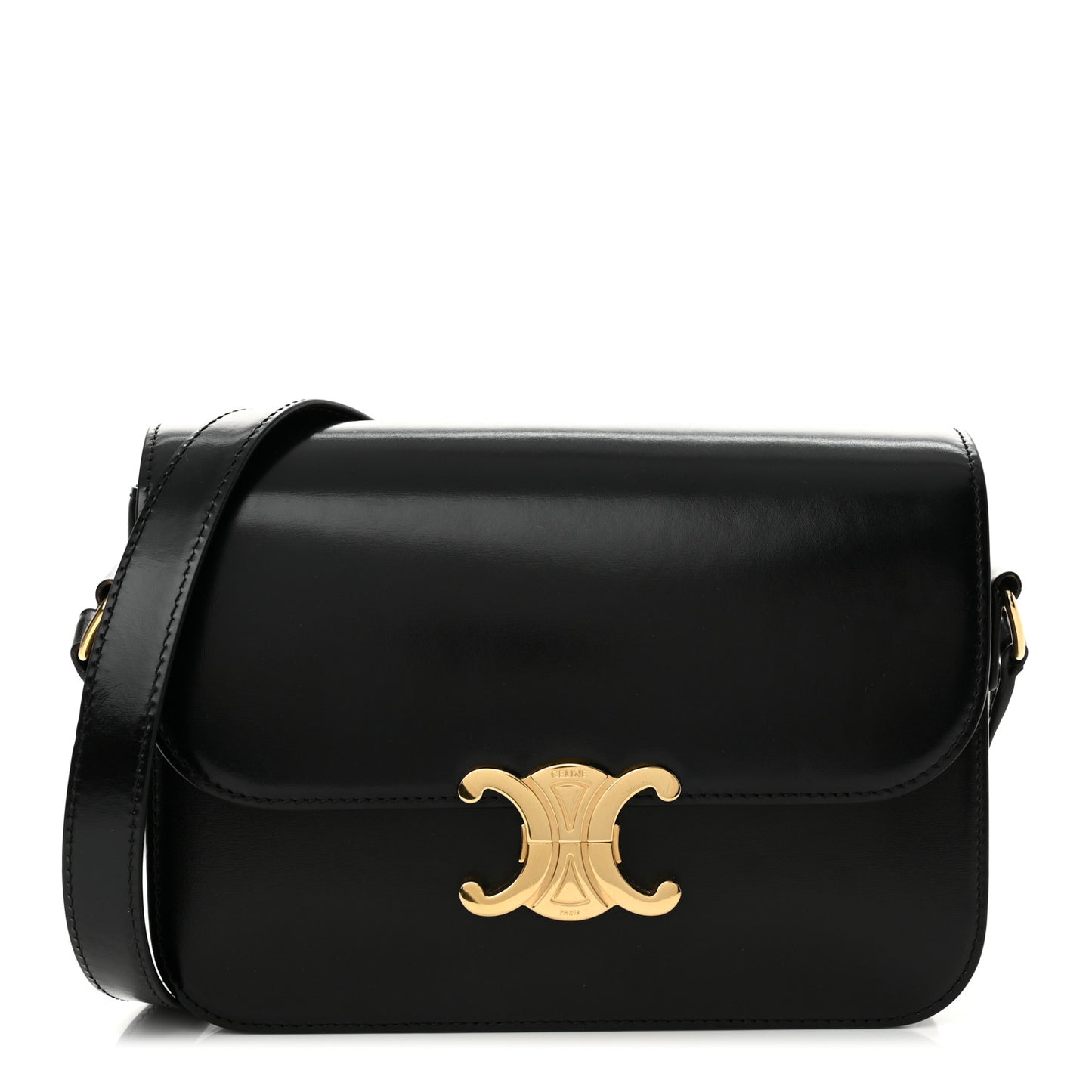 Shiny Calfskin Medium Triomphe Black