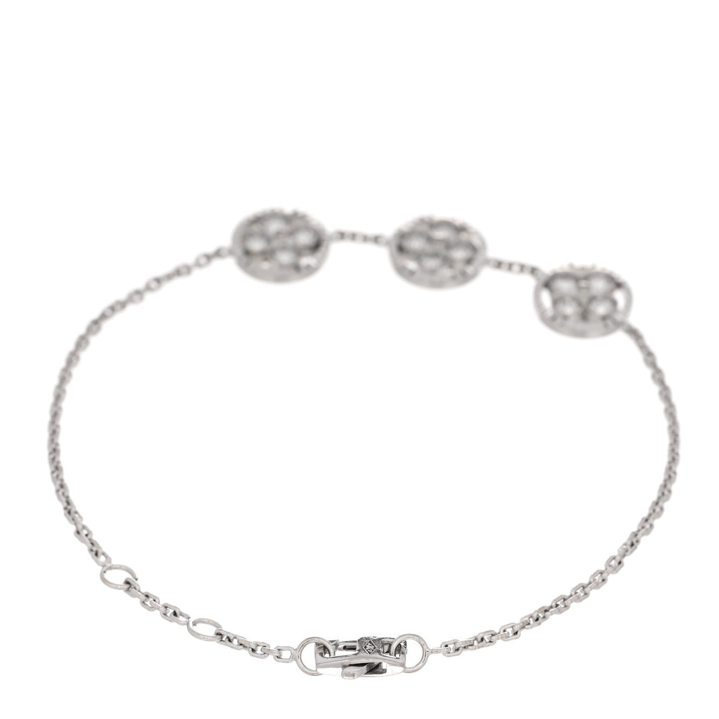 18K White Gold Diamond Three Blossom BB Bracelet