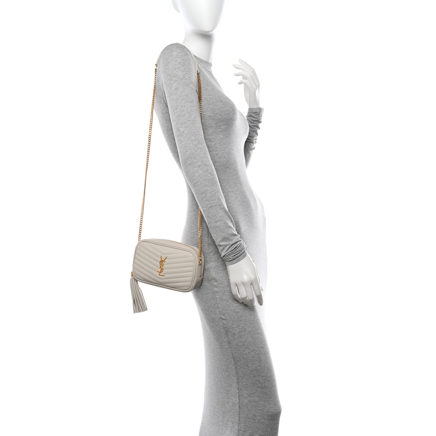 Grain De Poudre Matelasse Monogram Mini Lou Camera Bag Crema Soft