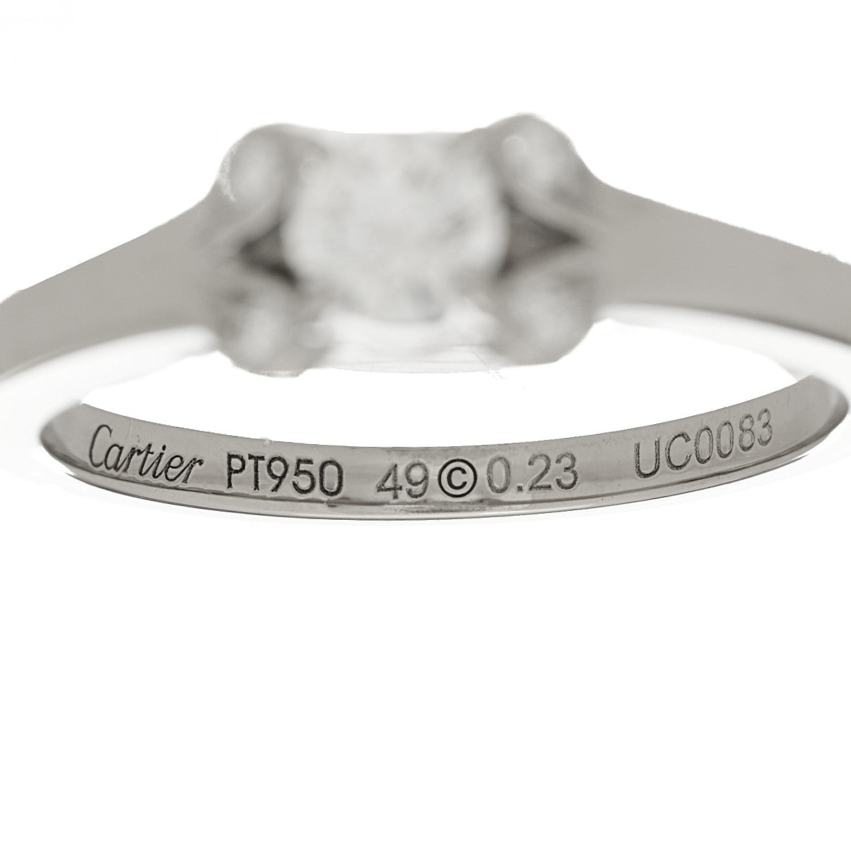 Platinum Diamond .23ct Ballerine Solitaire Engagement Ring 49 5