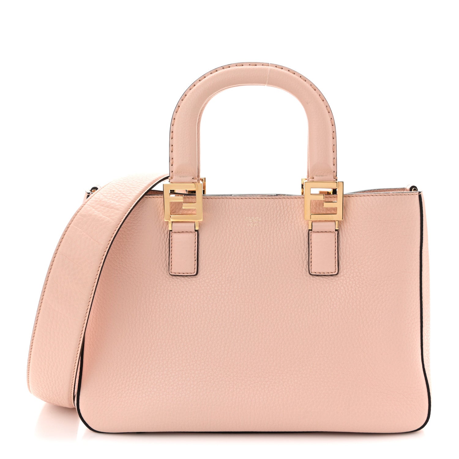 Fendi Cuoio Romano Selleria Small FF Tote Cipria 1901558