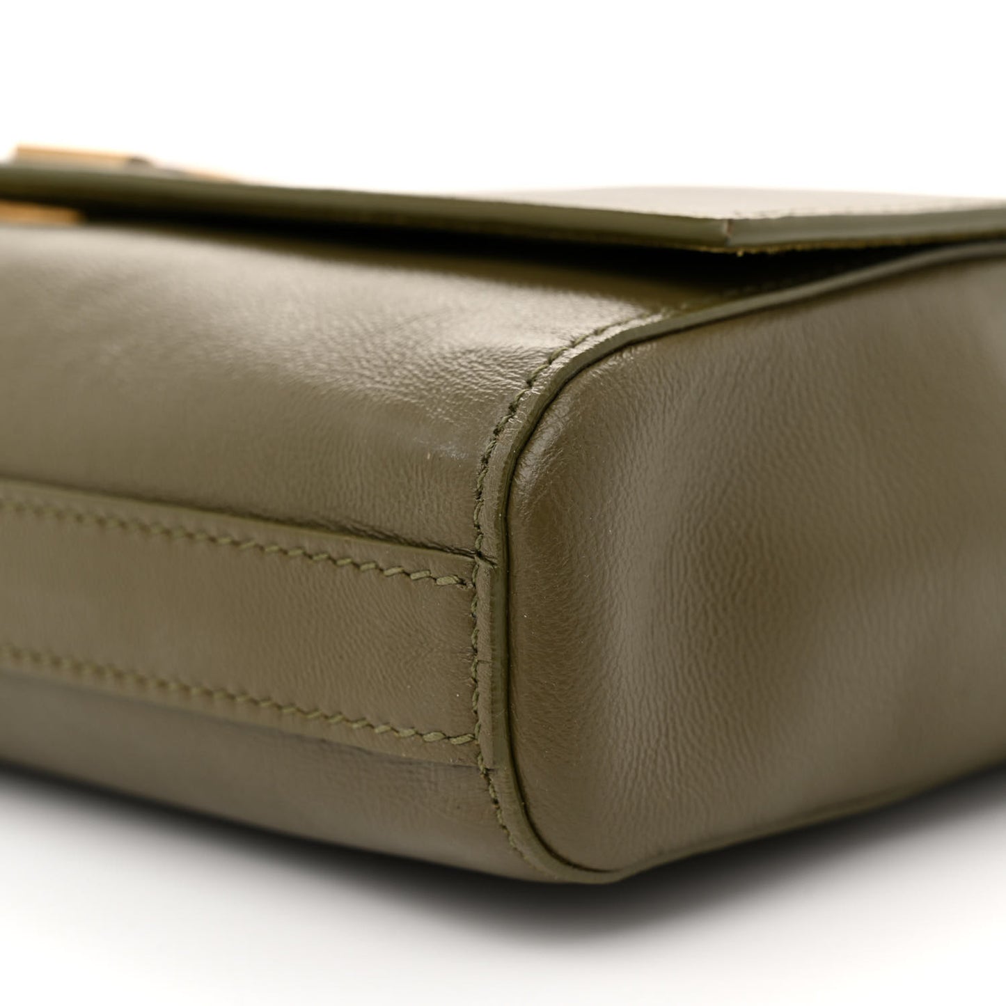 Smooth Calfskin Suede Small Reversible Monogram Kate Satchel Loden Green