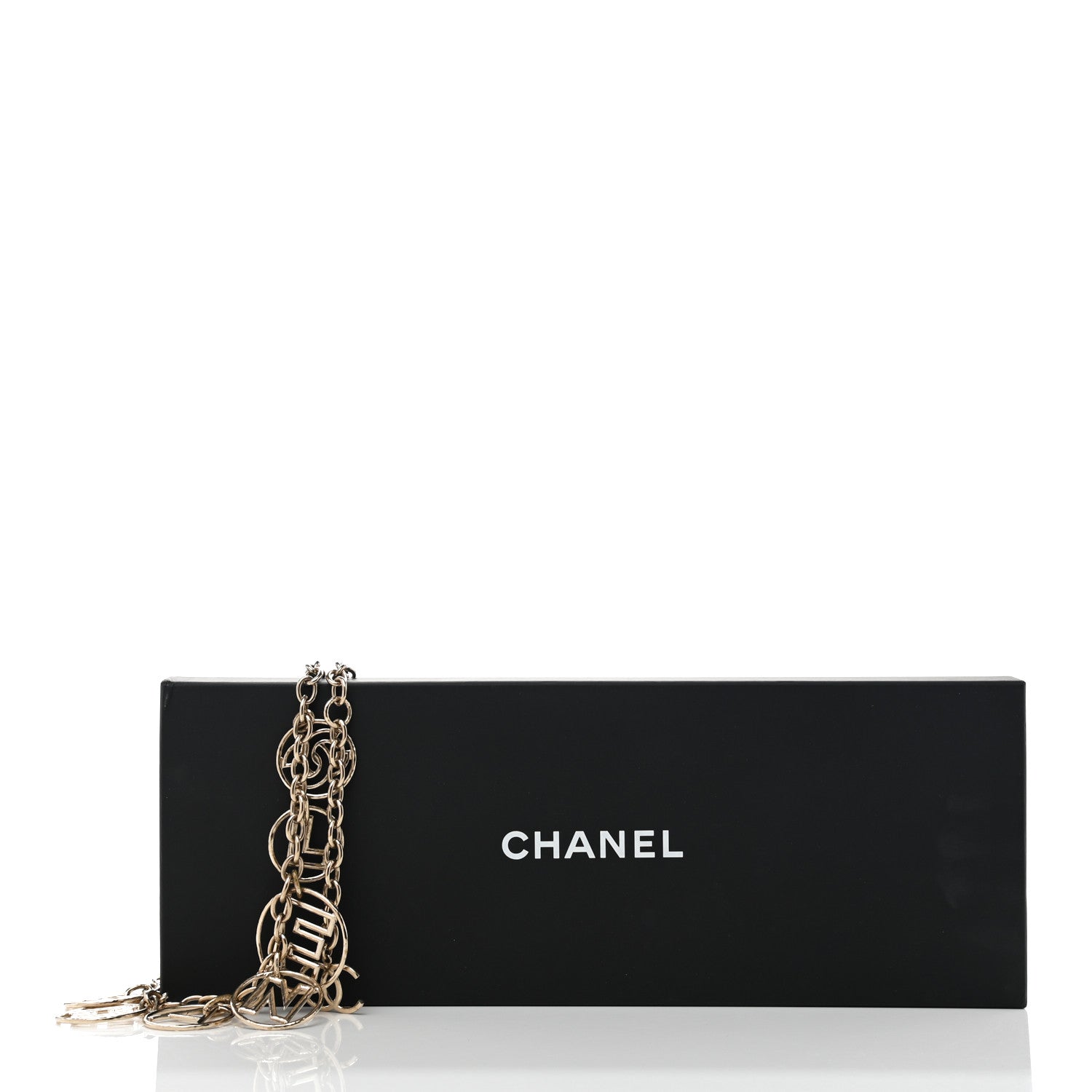 Chanel Metal Strass Crystal Chain Logo Belt Gold 5 of 5