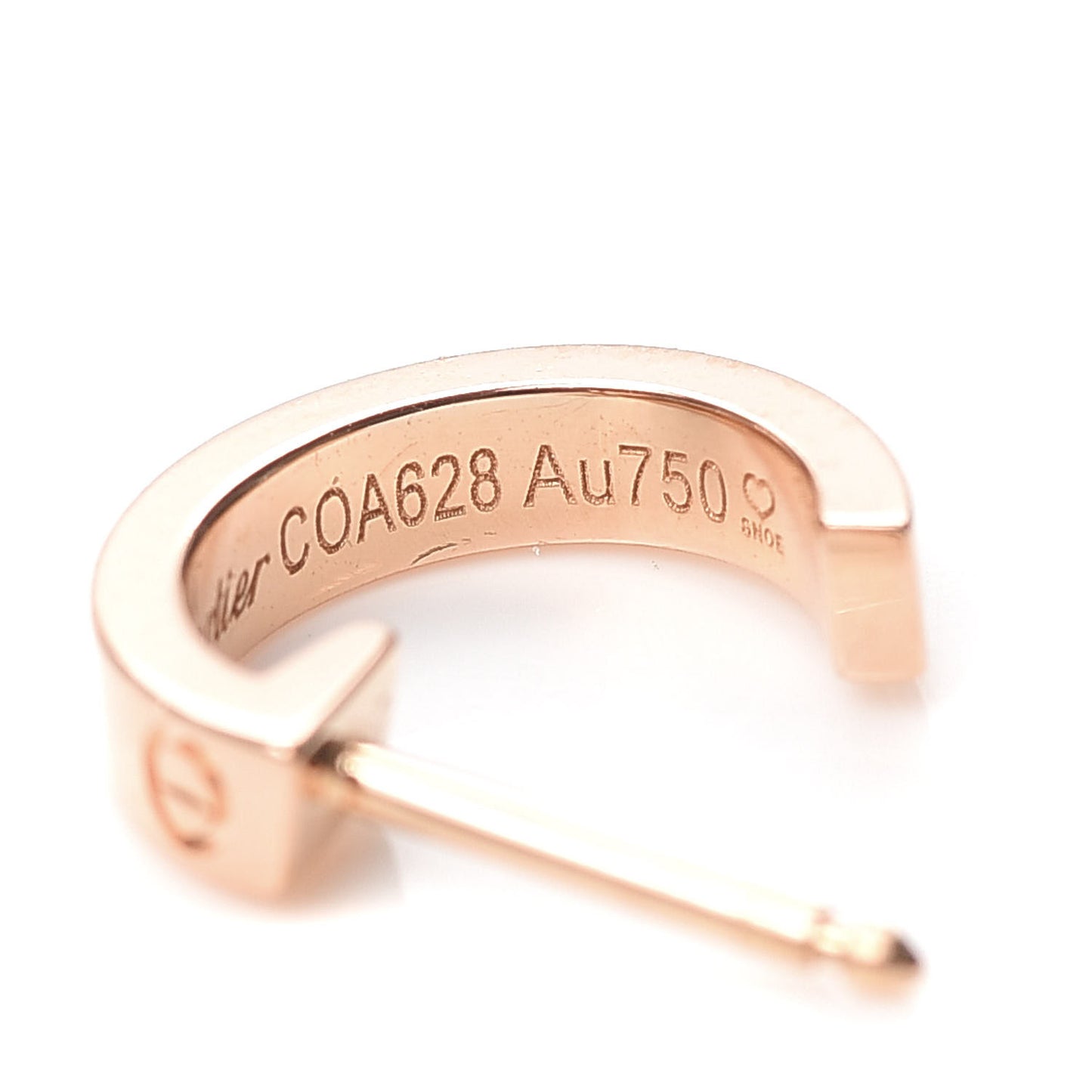 18K Pink Gold Small LOVE Hoop Earrings