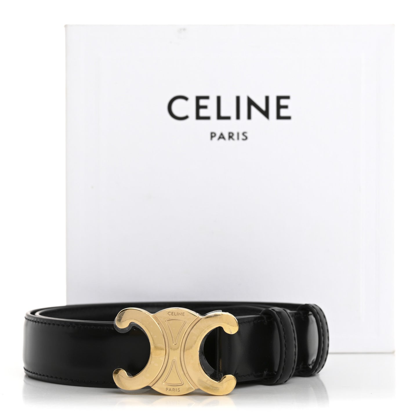 Box Calfskin Small 25mm Triomphe Belt 75 30 Black