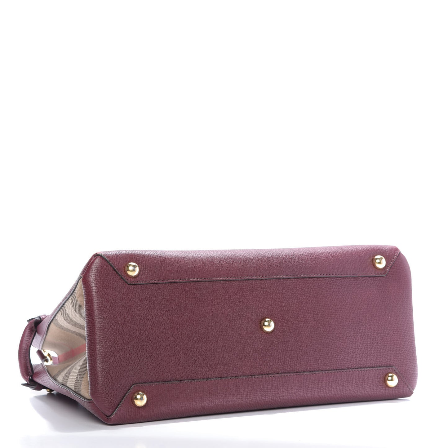 Grainy Calfskin House Check Medium Banner Tote Mahogany Red