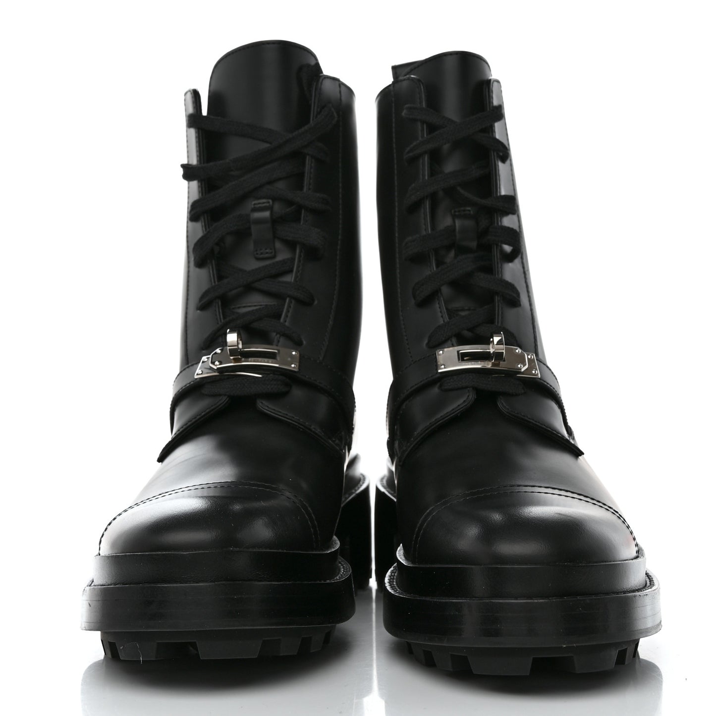 Glossed Calfskin Funk Ankle Boots 39.5 Black