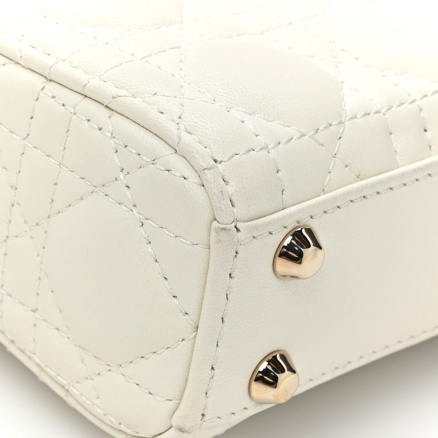 Christian Dior Lambskin Cannage Micro Lady Dior White 11 of 13