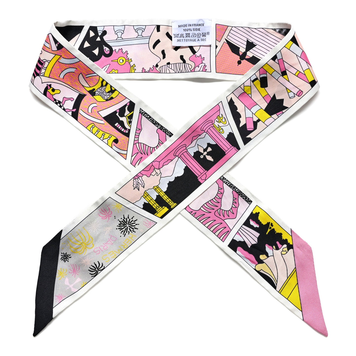 Silk Factory Suite Twilly Black Rose Jaune