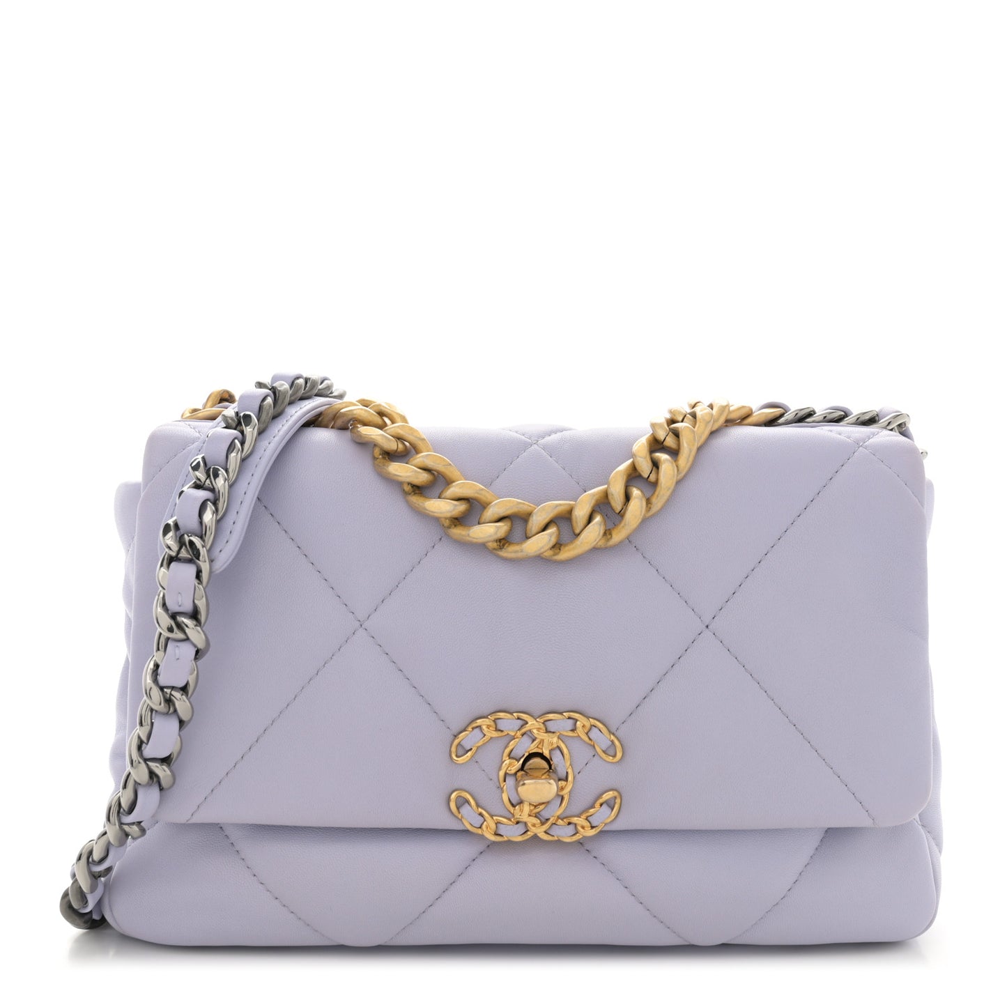 Lambskin Quilted Medium Chanel 19 Flap Light Purple