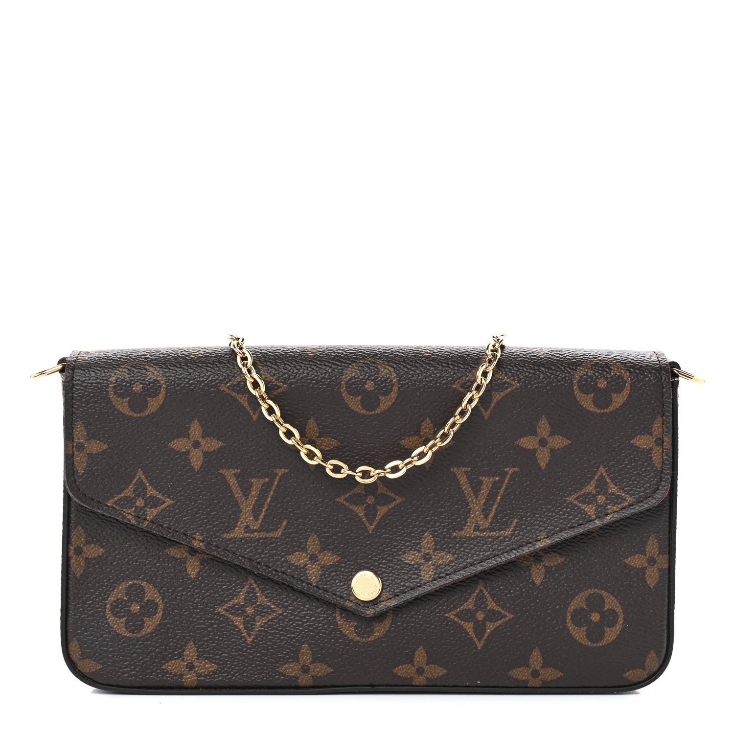 Louis Vuitton Monogram Pochette Felicie Chain Wallet Fuchsia 1 of 11