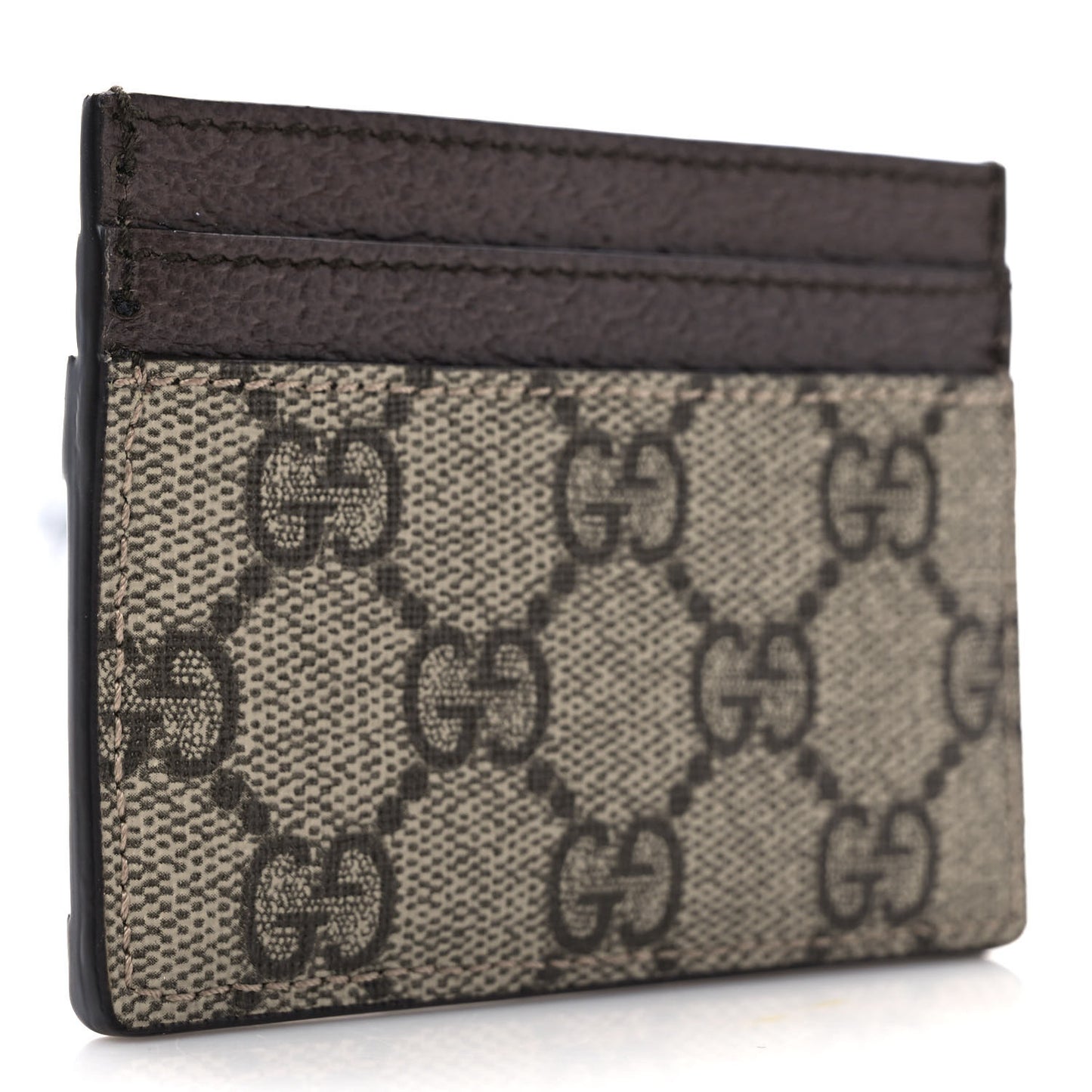 GG Supreme Monogram Ophidia Card Holder Brown