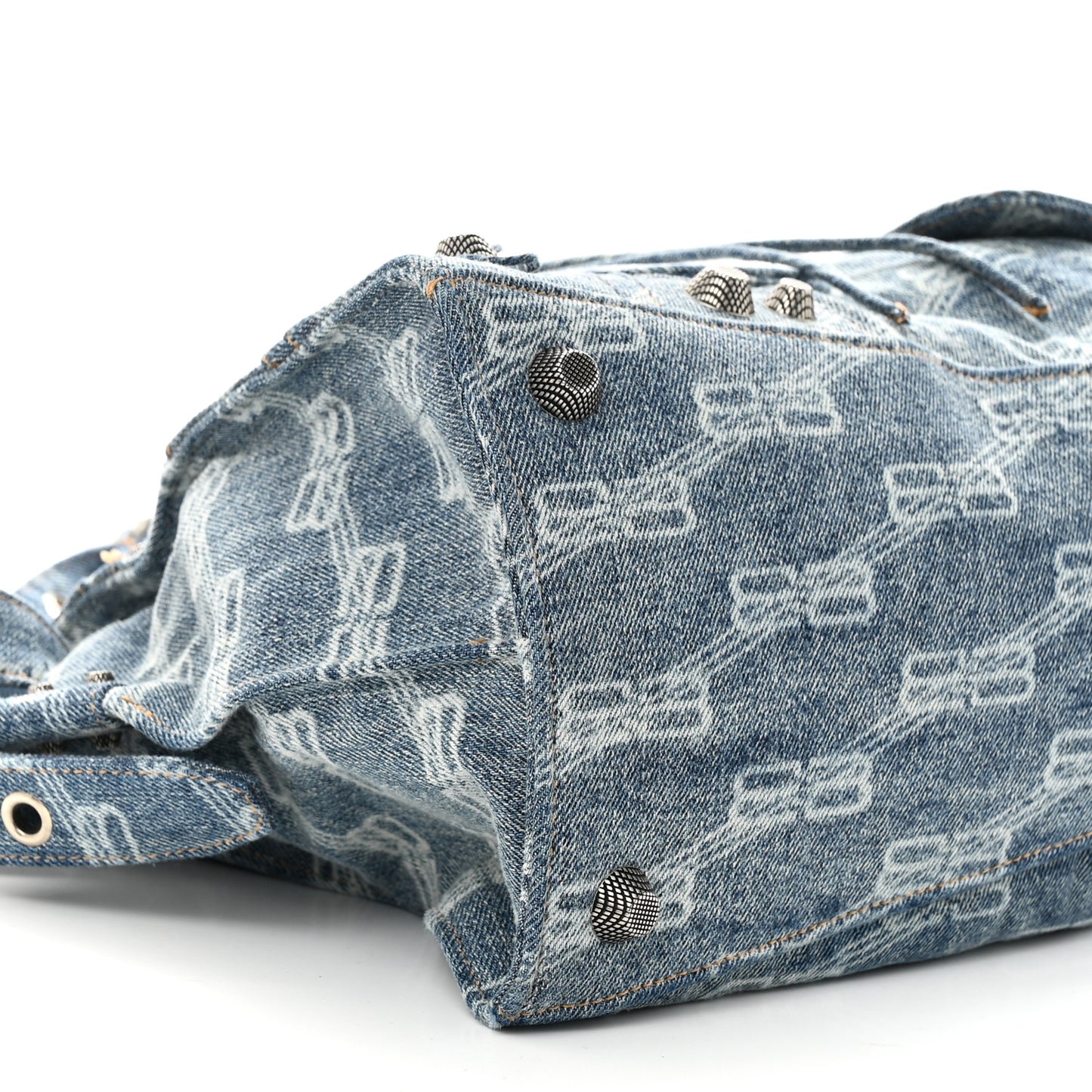 Denim BB Monogram Neo Cagole City Handbag Blue