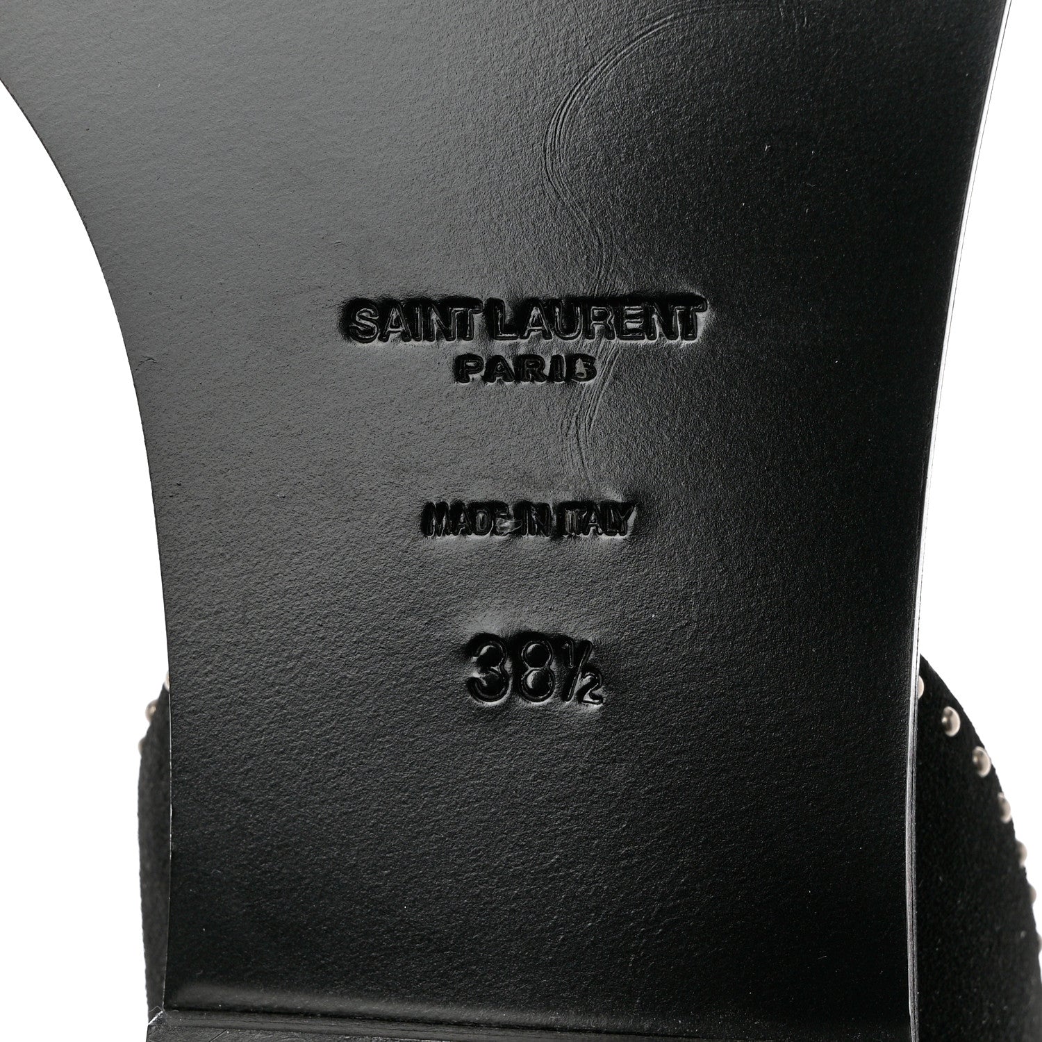 Saint Laurent Suede Lizard Flat Sandals 38.5 Black 7 of 10