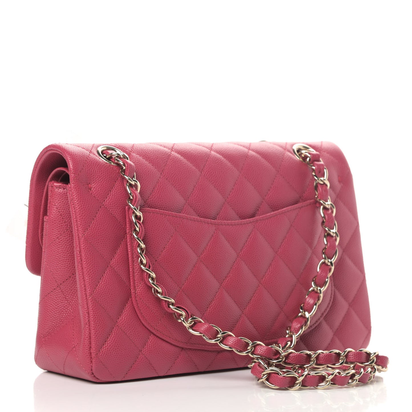 Caviar Quilted Small Double Flap Dark Pink
