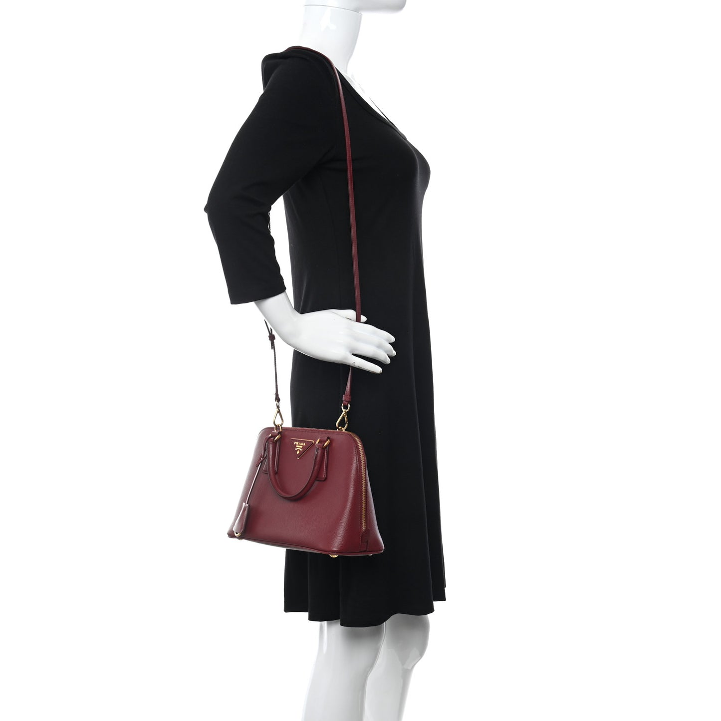 Saffiano Lux Small Promenade Tote Cerise