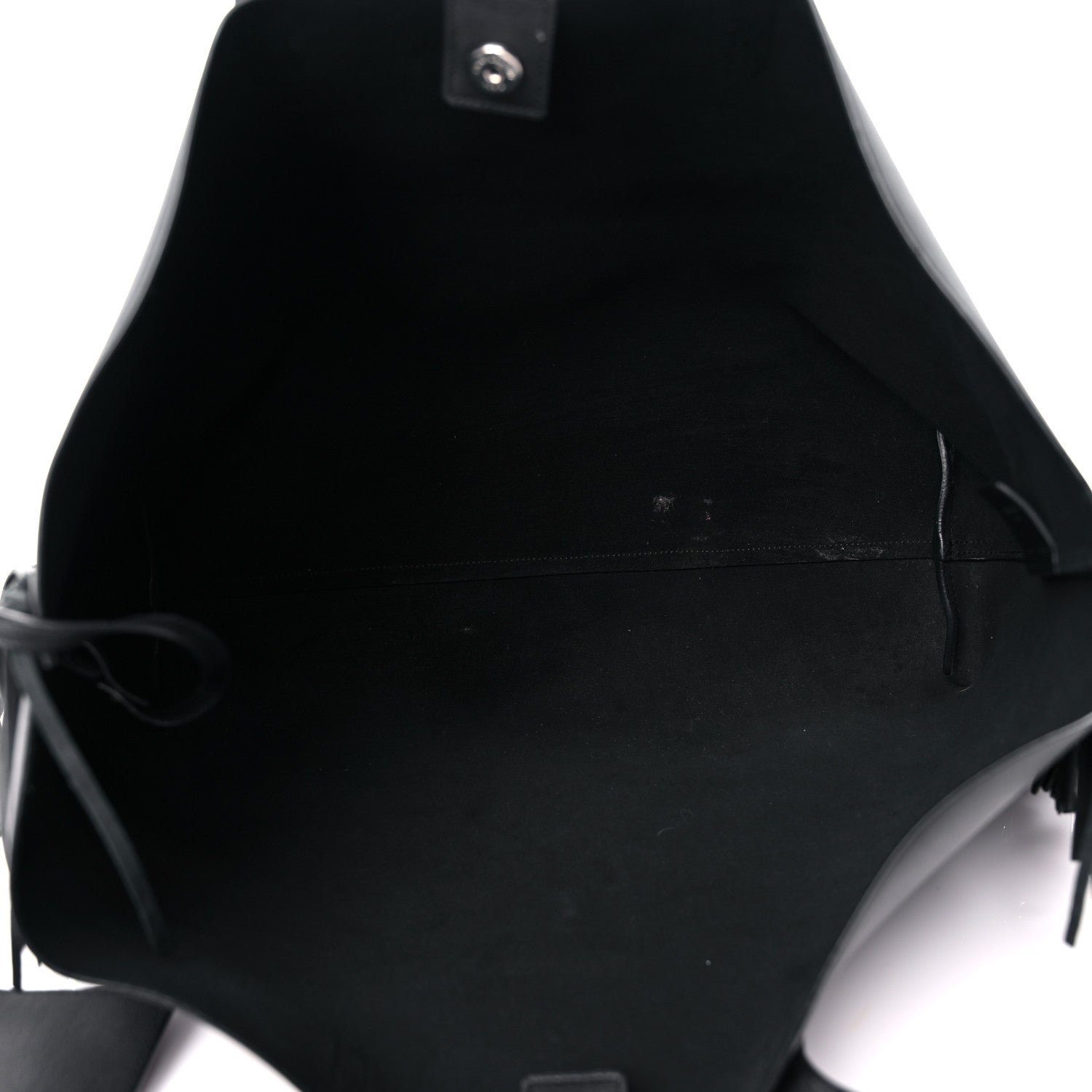 Saint Laurent Calfskin Large Fringe Shopping Tote Black 5 of 18