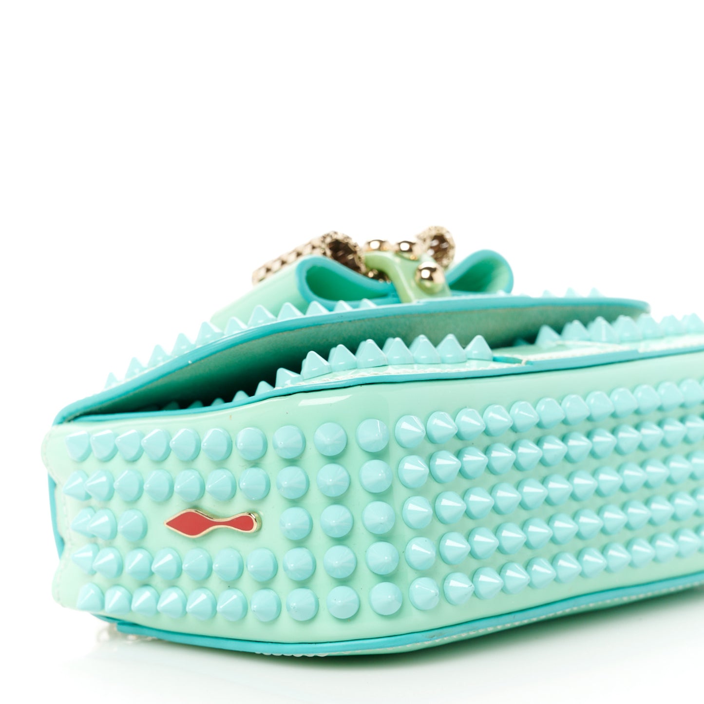 Patent Spiked Sweety Charity Crossbody Bag Opaline