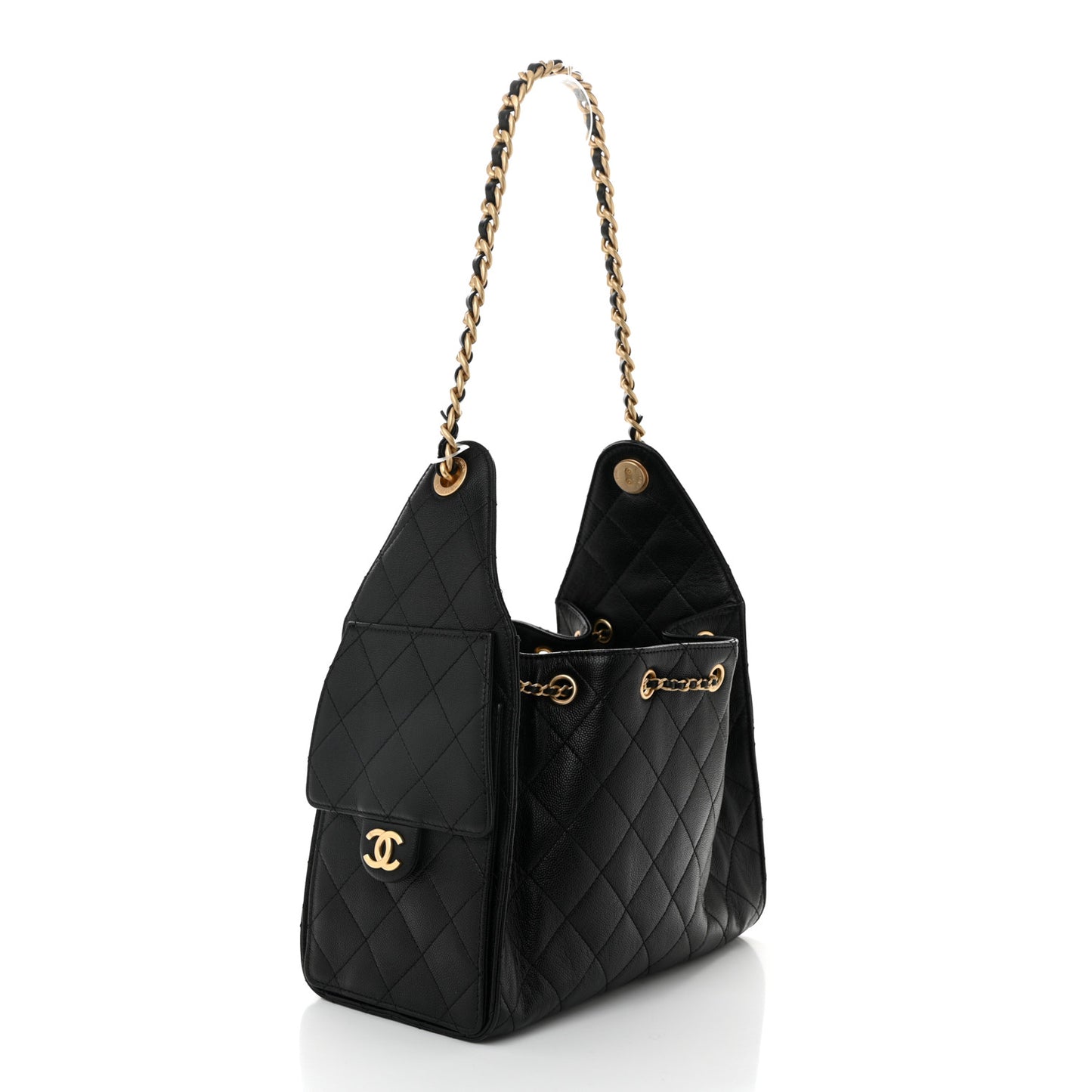 Caviar Quilted Small Chanel 25 Handbag Black