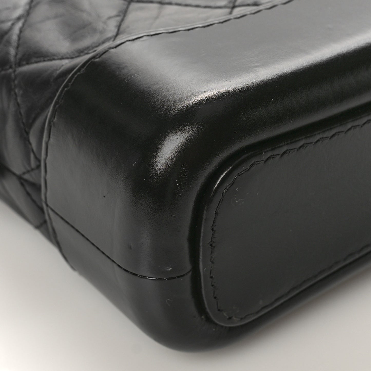 Aged Calfskin Quilted Small Gabrielle Hobo Black